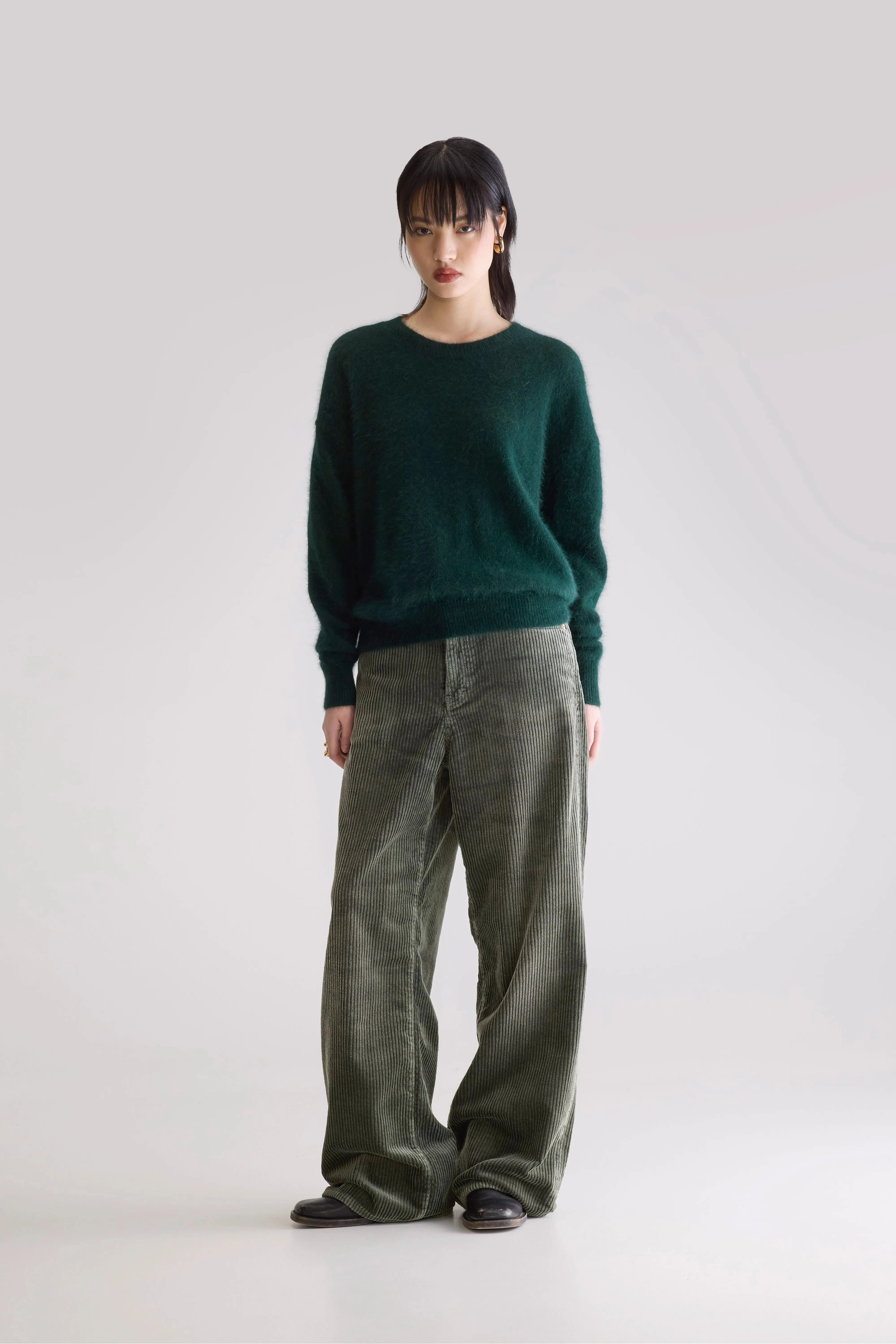 Ribbed Knit Datus angora-blend sweater (252 / W / KOMBU)