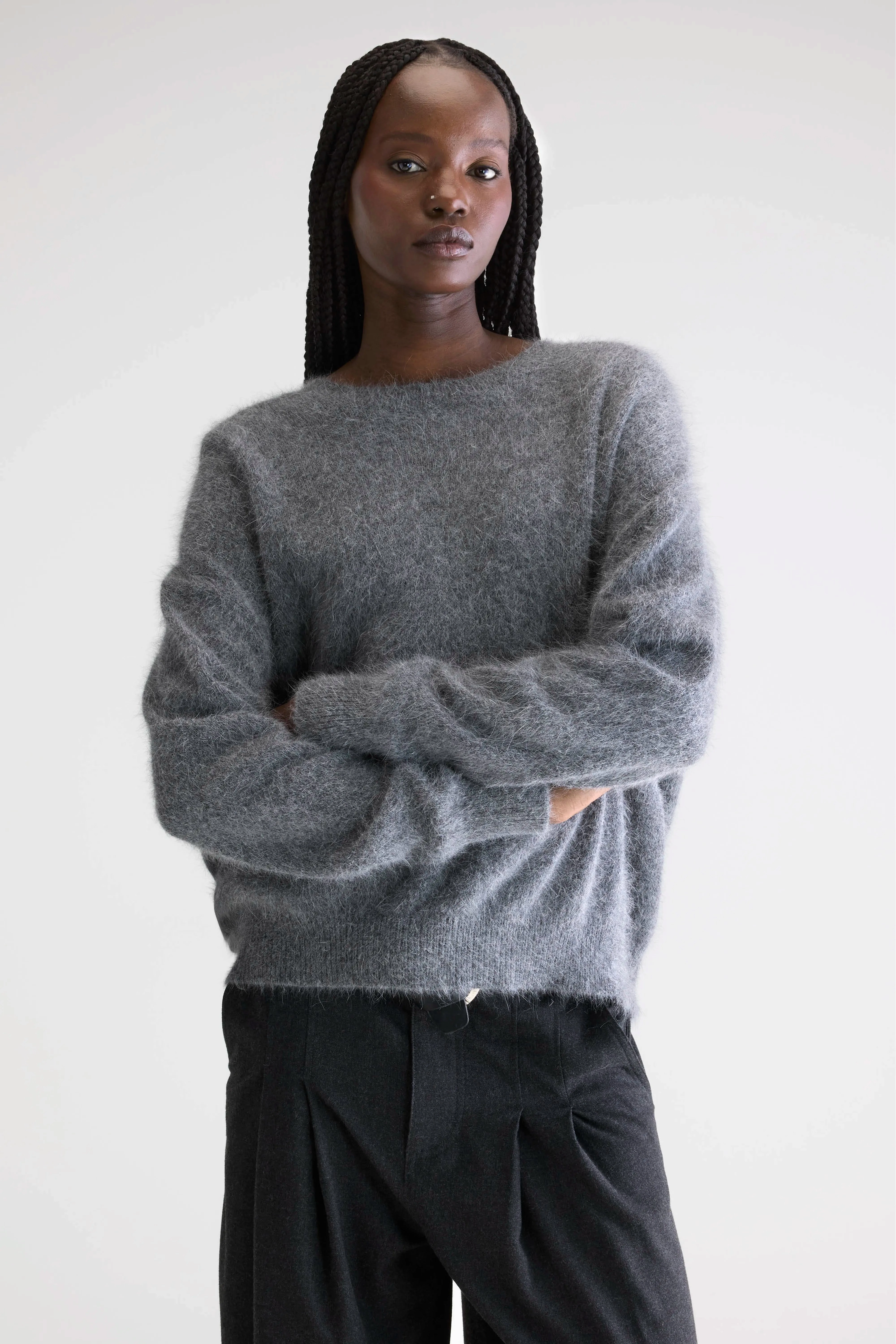 VeganFriendly Material Datus angora-blend sweater (252 / W / MID GREY)