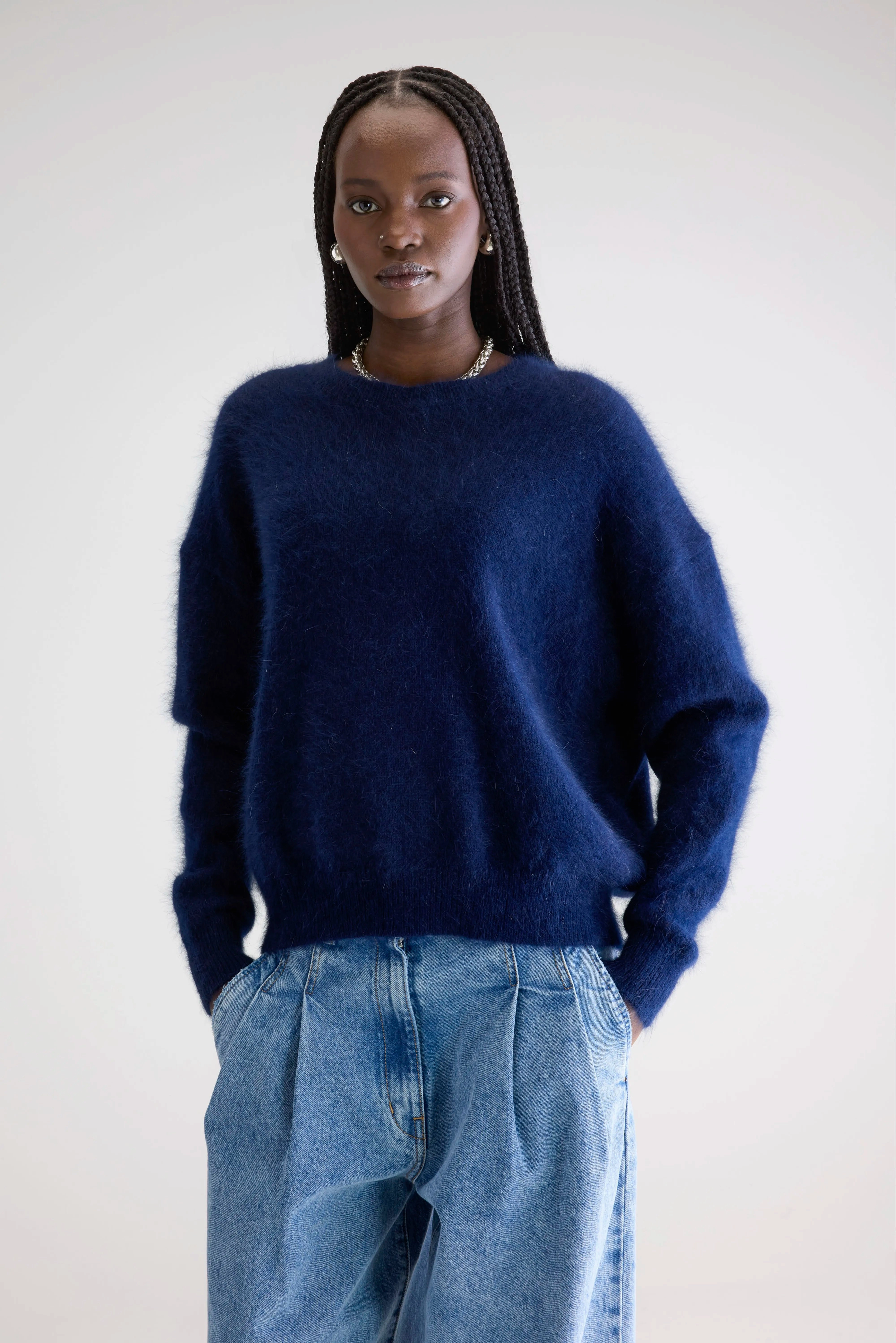 Daily Style Datus angora-blend sweater (252 / W / NAVY)
