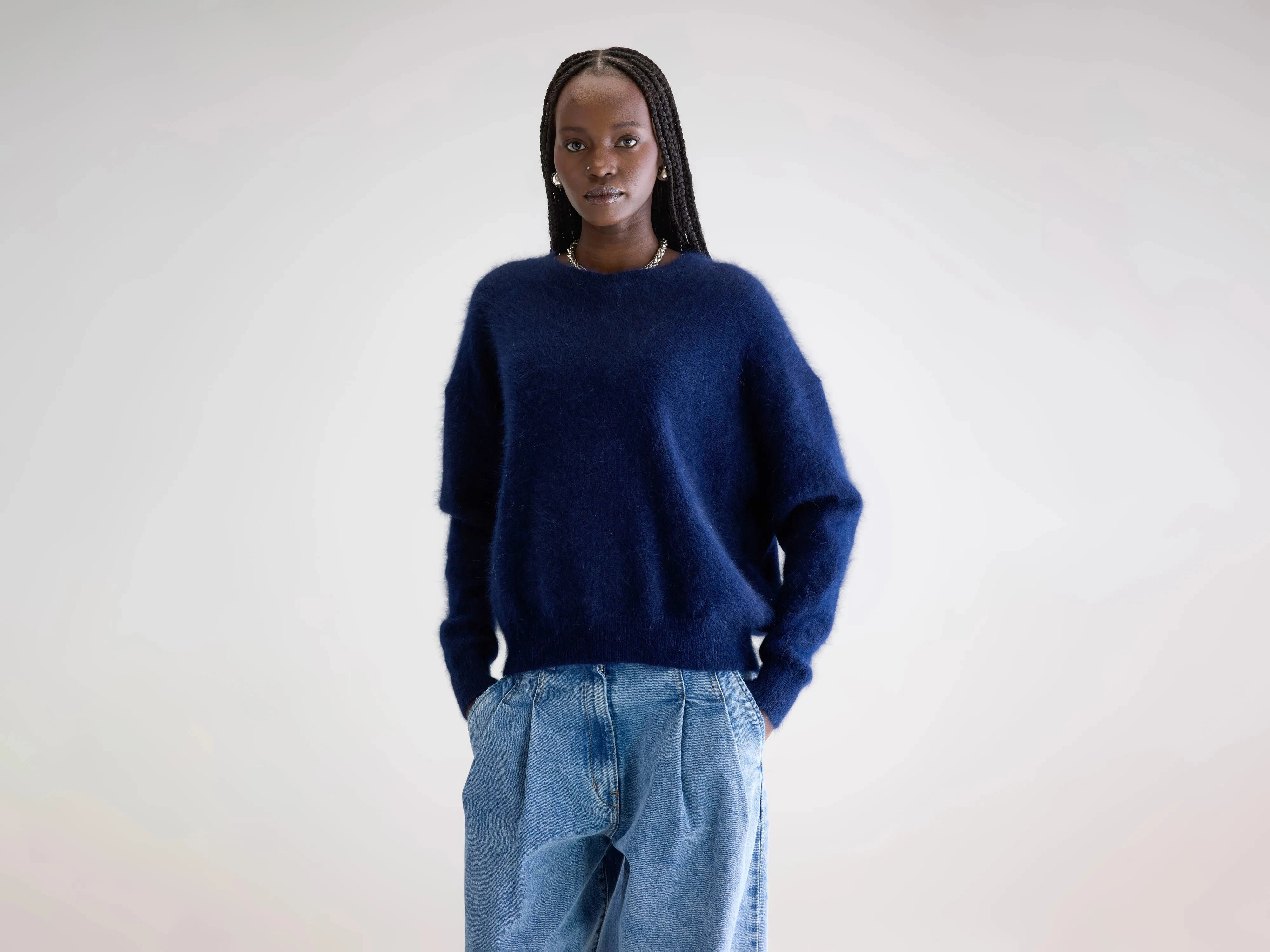 Cold Season Datus angora-blend sweater (252 / W / NAVY)