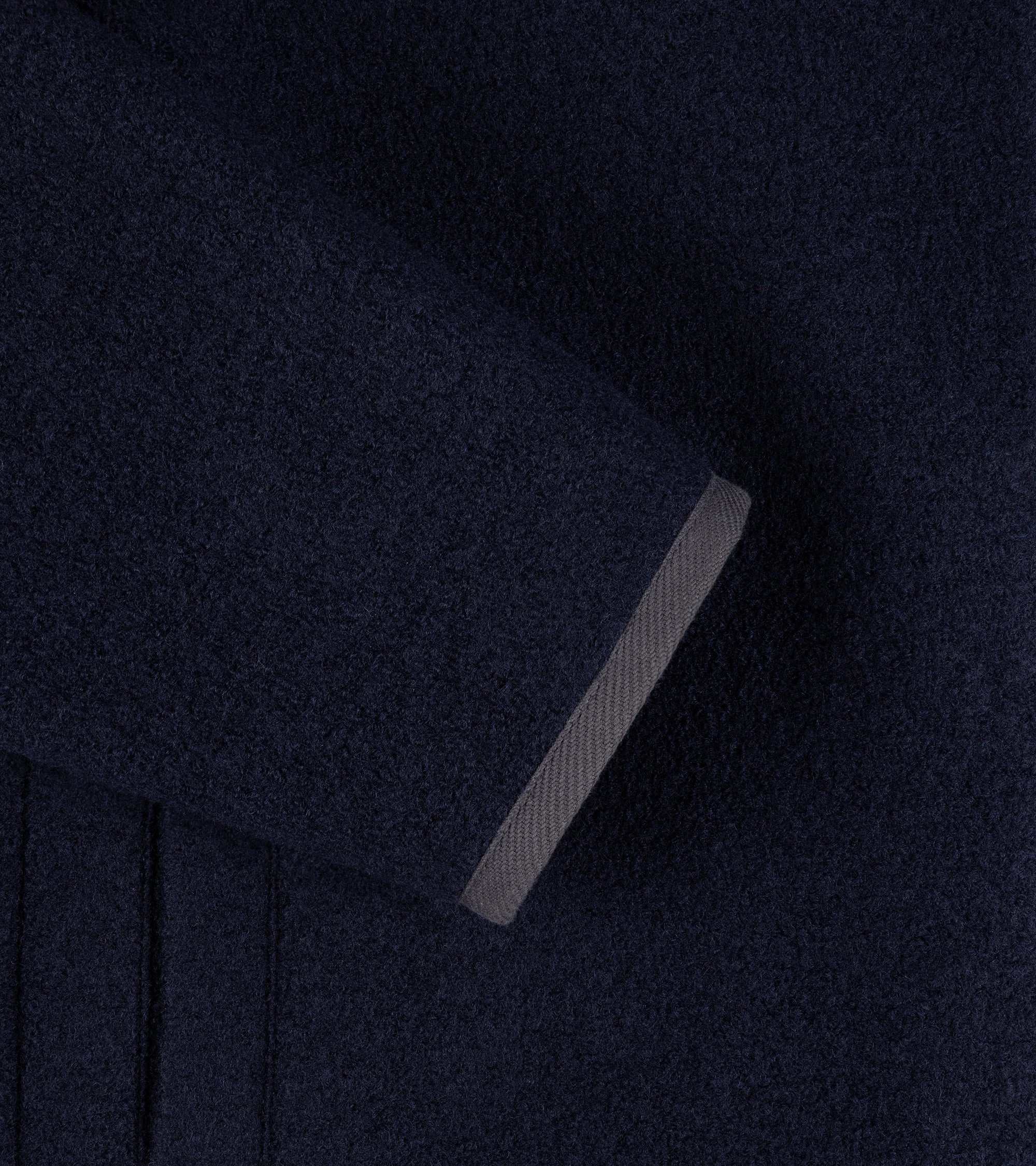 Commuter Friendly Look Magnetic Fastenings De Bonne Facture Boiled Wool Sherpa Jacket: Navy