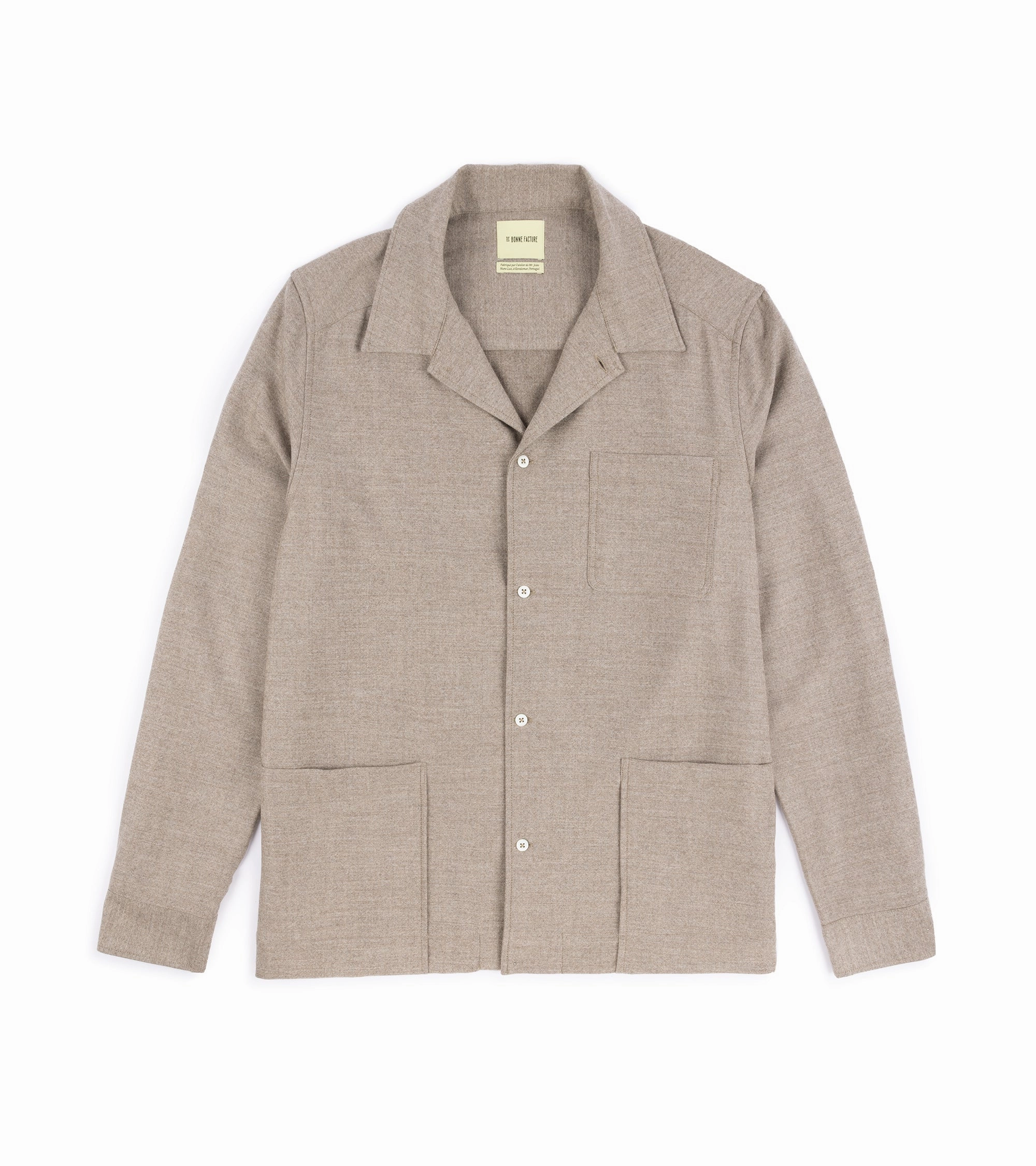 Multi Purpose Layer Flexible Fit Wear De Bonne Facture Super 130's Wool Painter's Jacket: Taupe