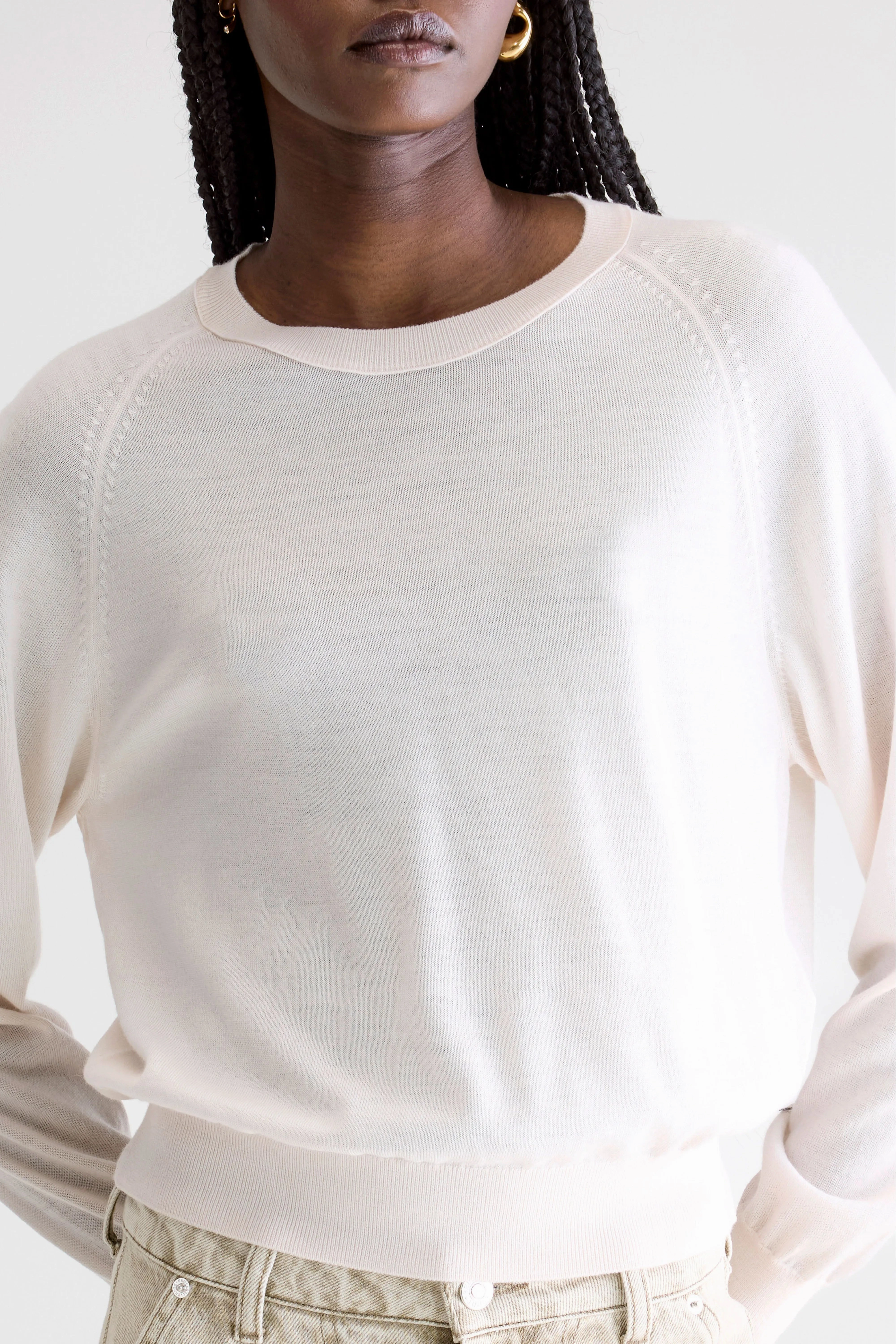 Delen classic crewneck sweater (252 / W / IVORY) Organic Cotton Blend