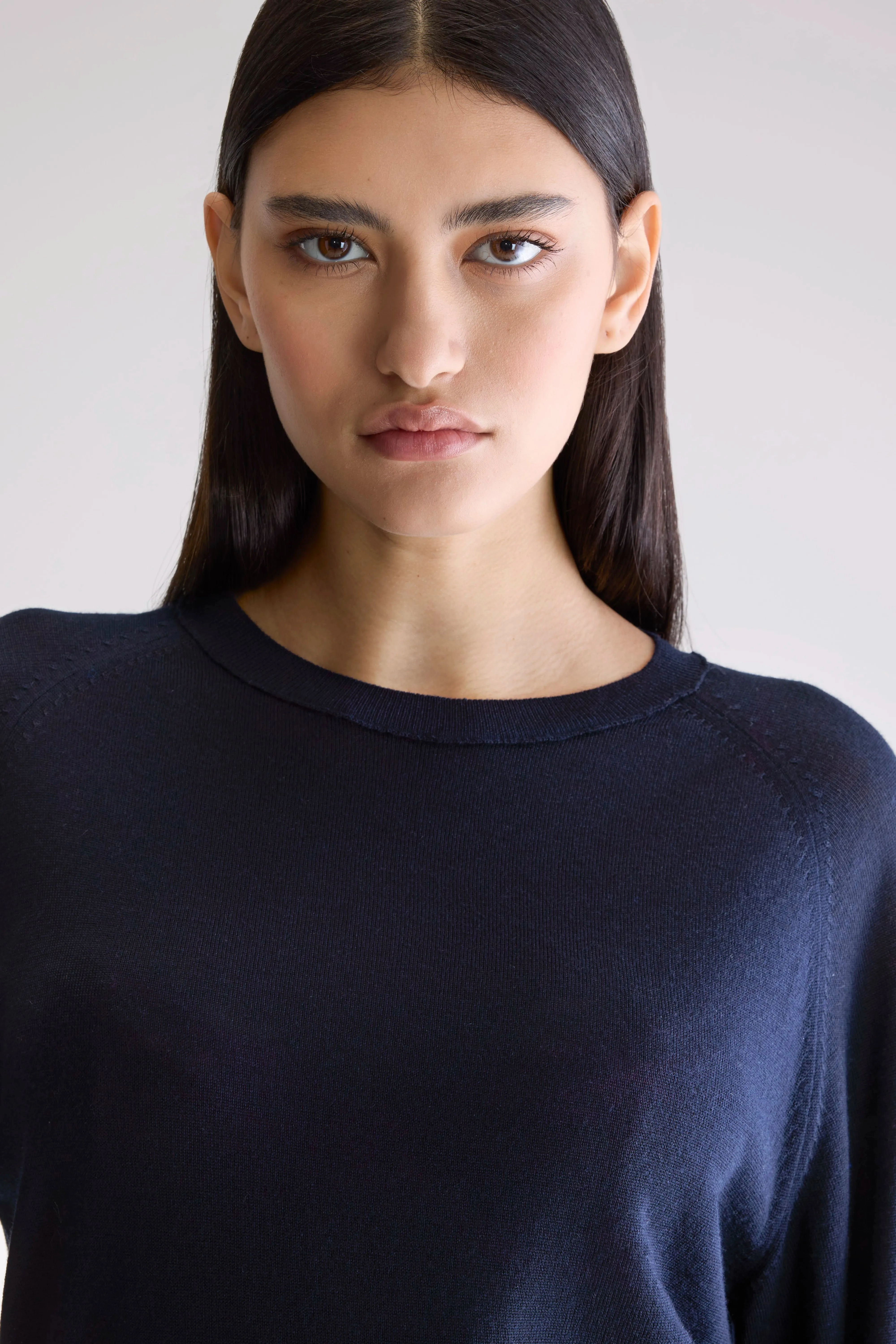 Evening Wear Delen classic crewneck sweater (252 / W / NAVY)