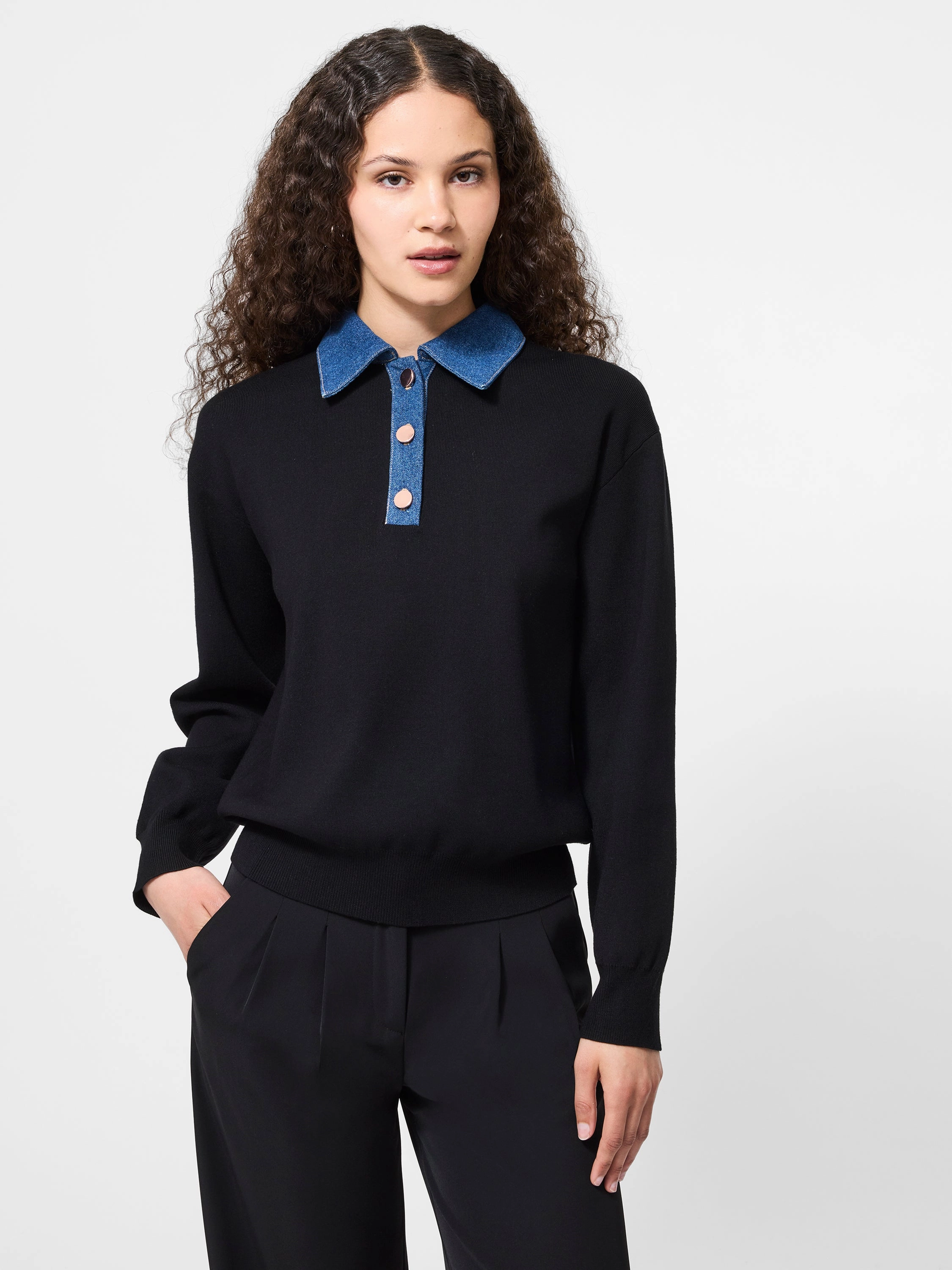 Daily Casual Denim Collar Sweater