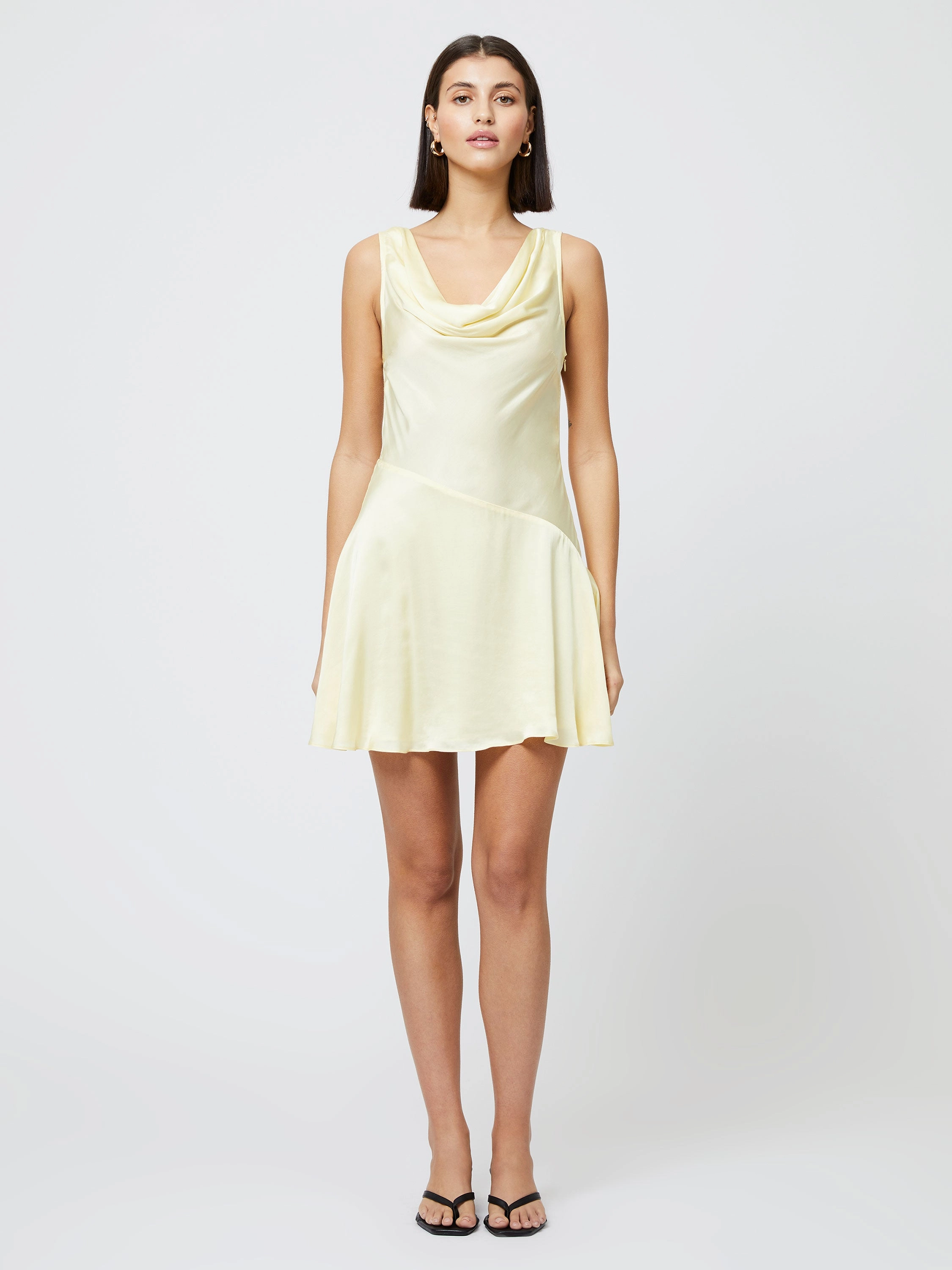 Elegance Glow Halter-Neck Oona Satin Asymmetrical Mini Dress