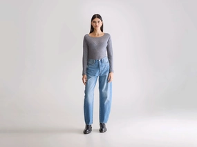 Work Ready Lightweight Textured Denim N. 55 wide jeans (252 / W / USED BLUE)