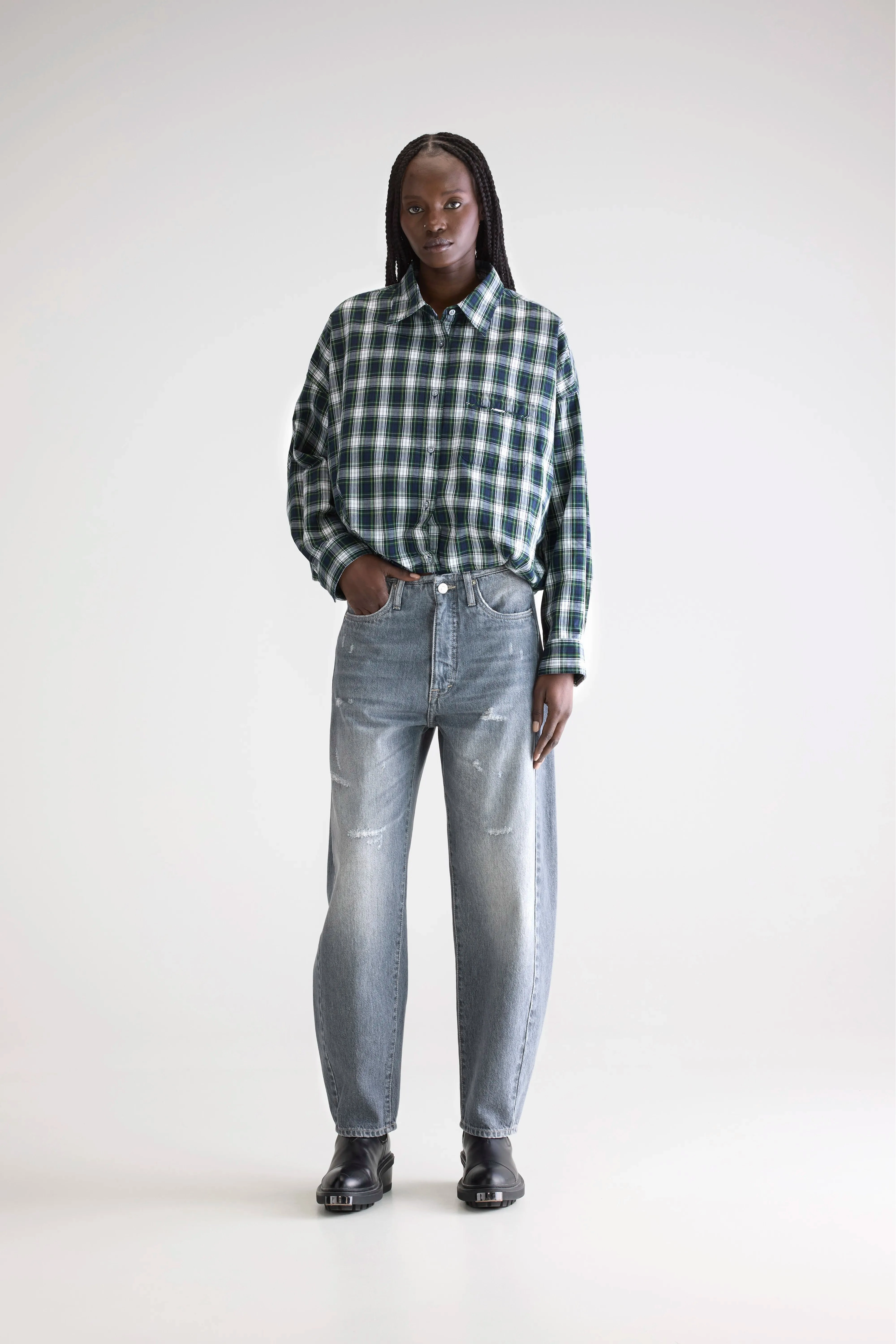 Denim N. 55 wide jeans (252 / W / USED GREY) Breathable Weekend Warrior Travel Outfit