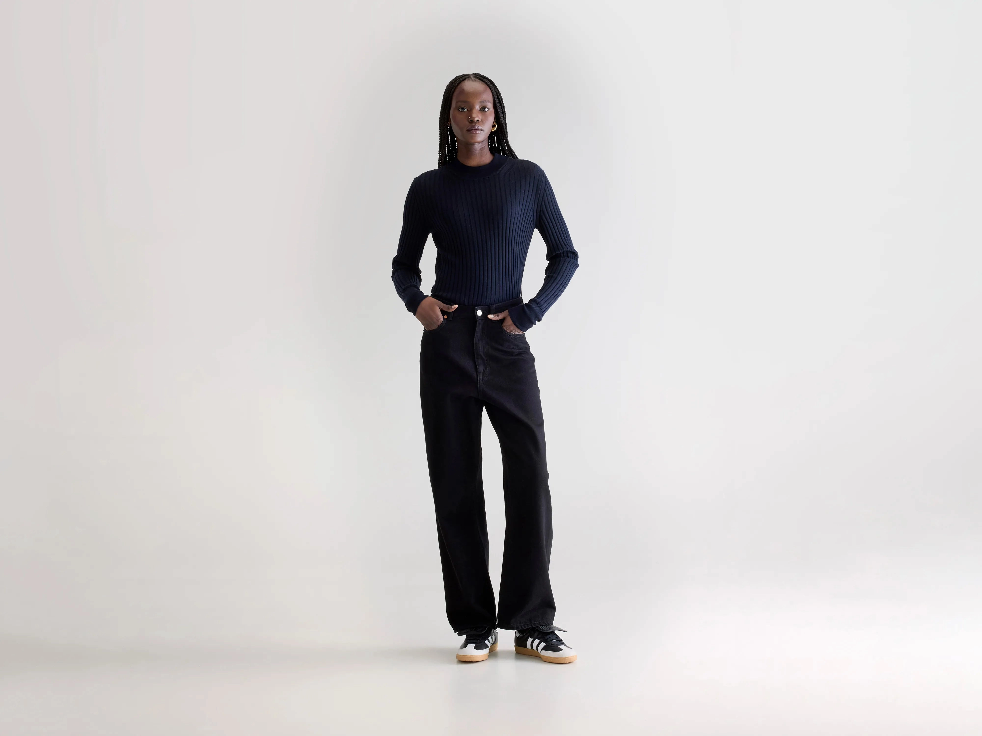 Denim N. 61 wide jeans (252 / W / BLACK RINSE) Work Meeting Trendy Modern Minimalist Easy Match