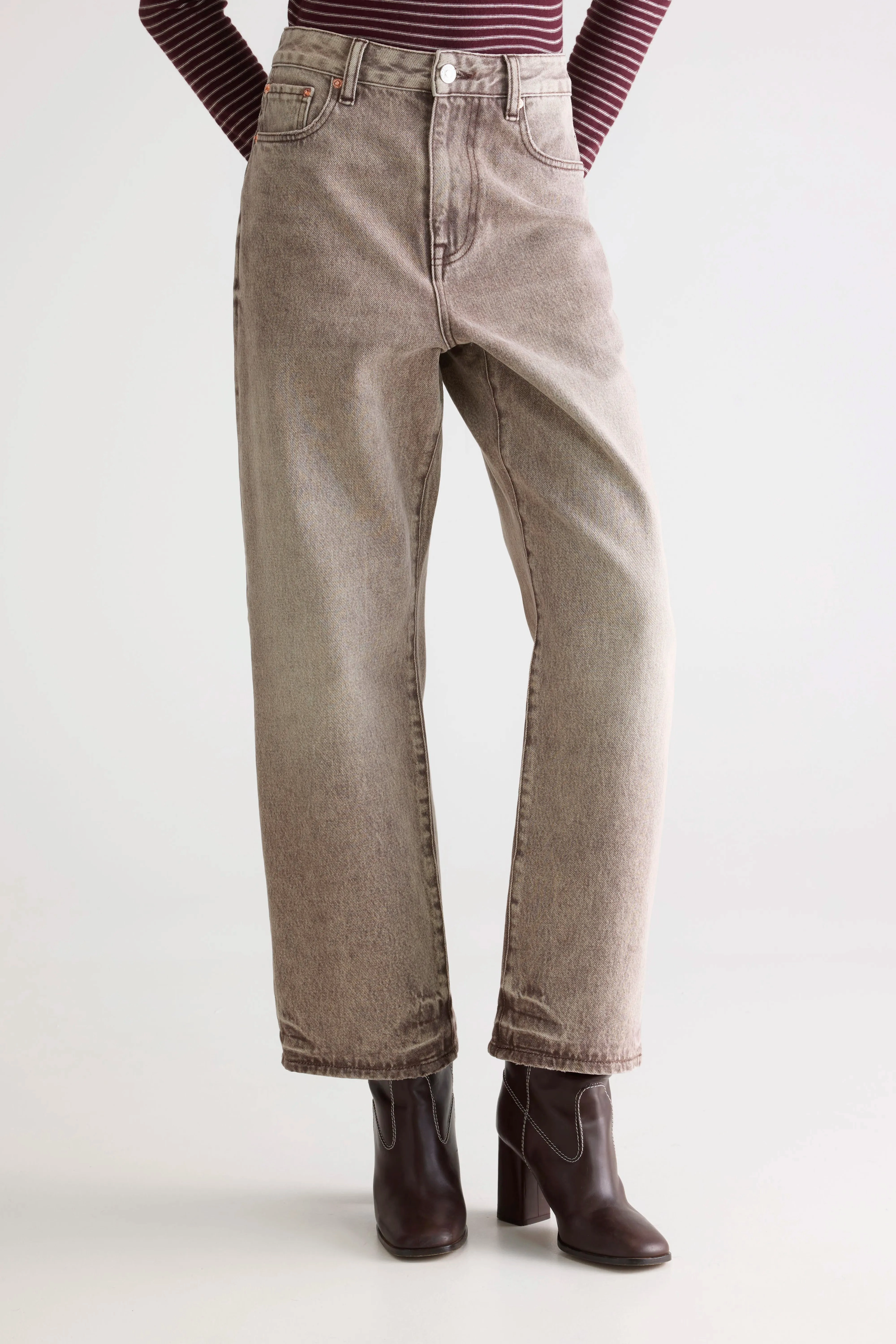 Premium Denim Stretch Recovery Denim N. 61 wide jeans (252 / W / BROWN SNOW)