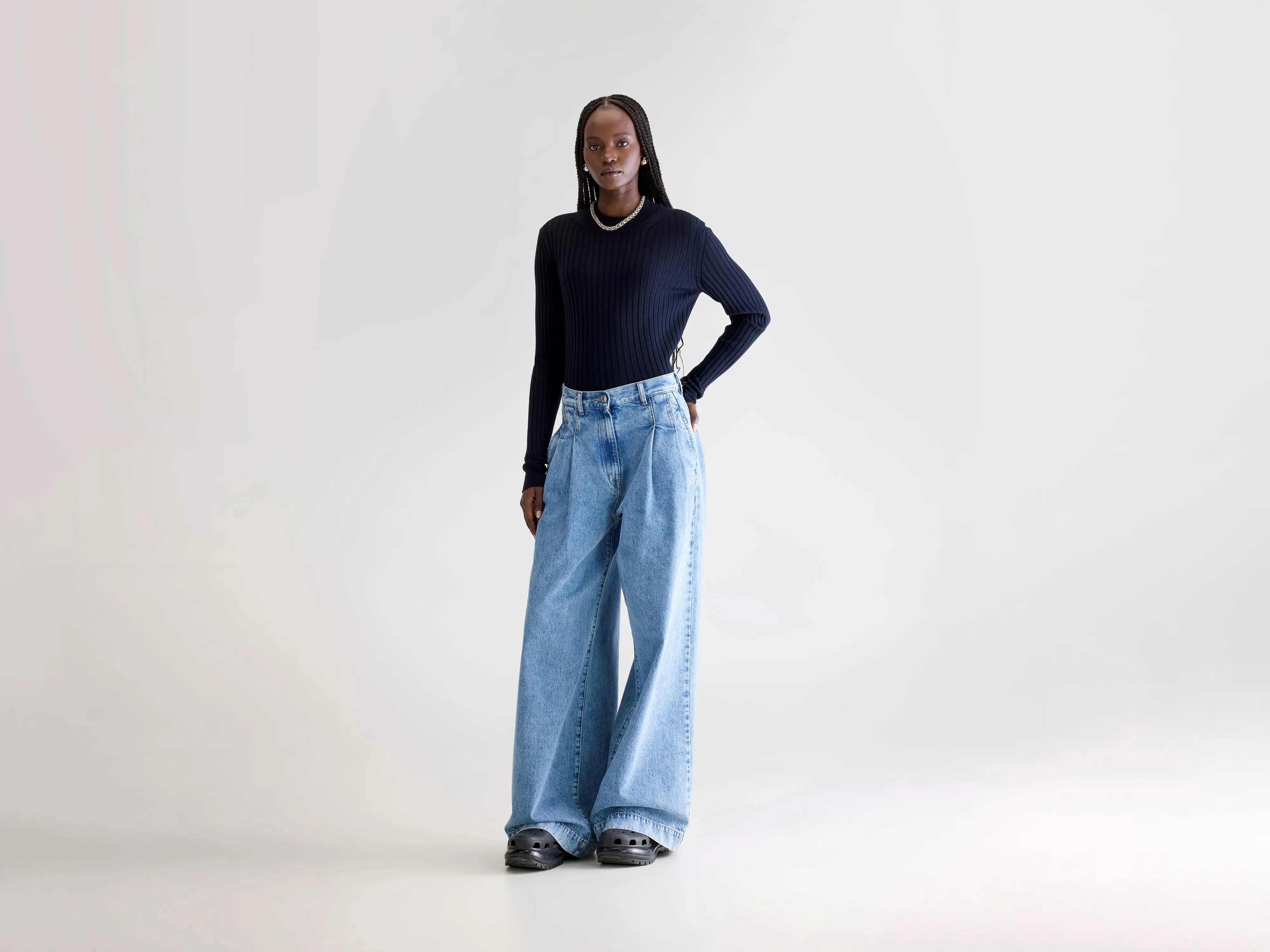 Denim N. 74 super-wide jeans (252 / W / STONE BLUE) Sustainable Denim Production Closet Classic