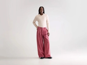 Organic Cotton Denim N. 74 super-wide jeans (252 / W / WINE STONE)