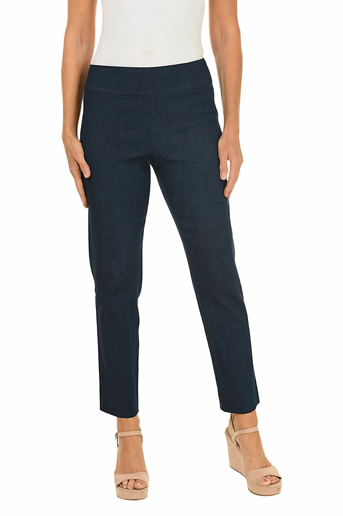 Denim Pull-On Ankle Pant Seam-Free
