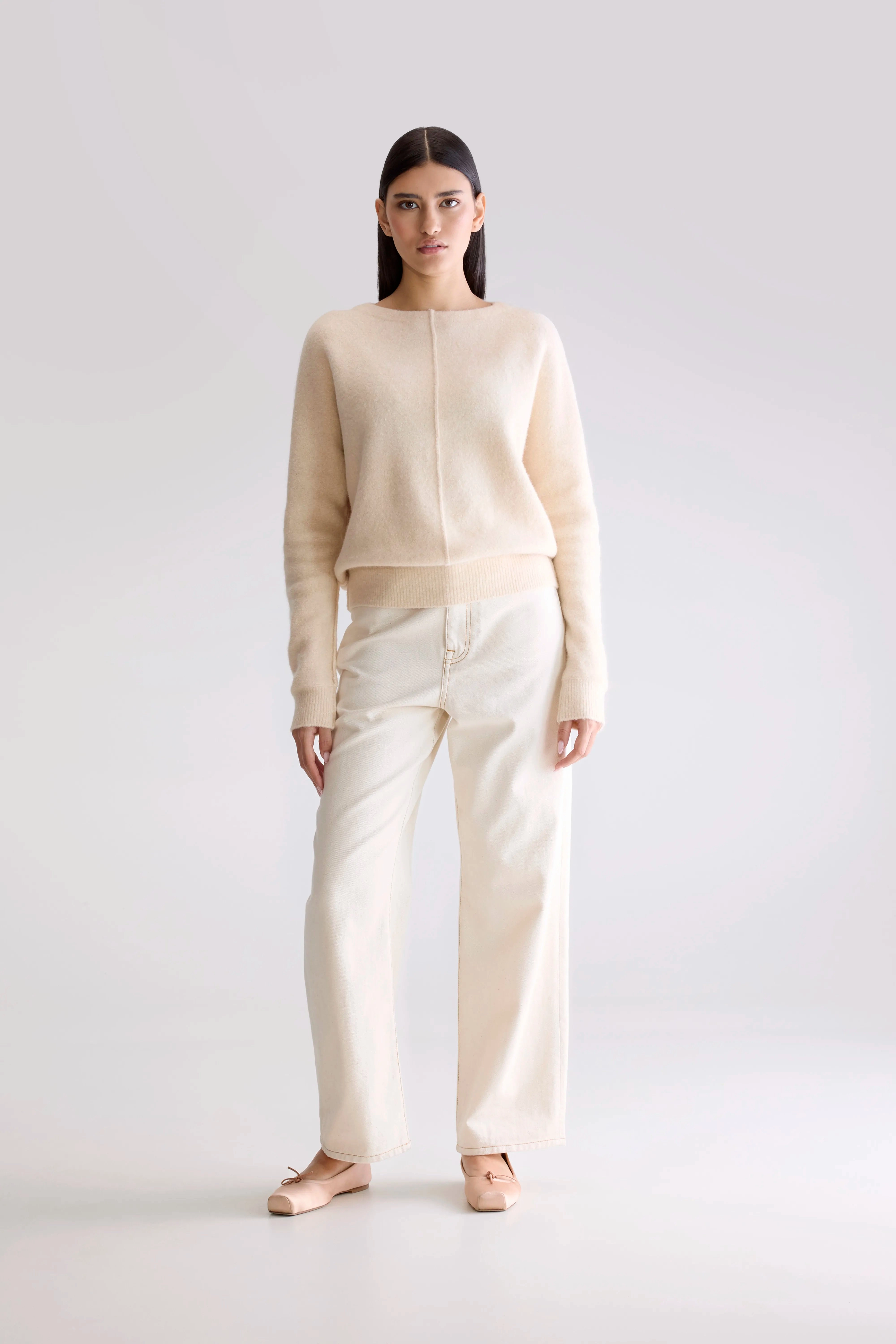 Derny sweater (252 / W / BALLERINE) Essential Drape Double Layered