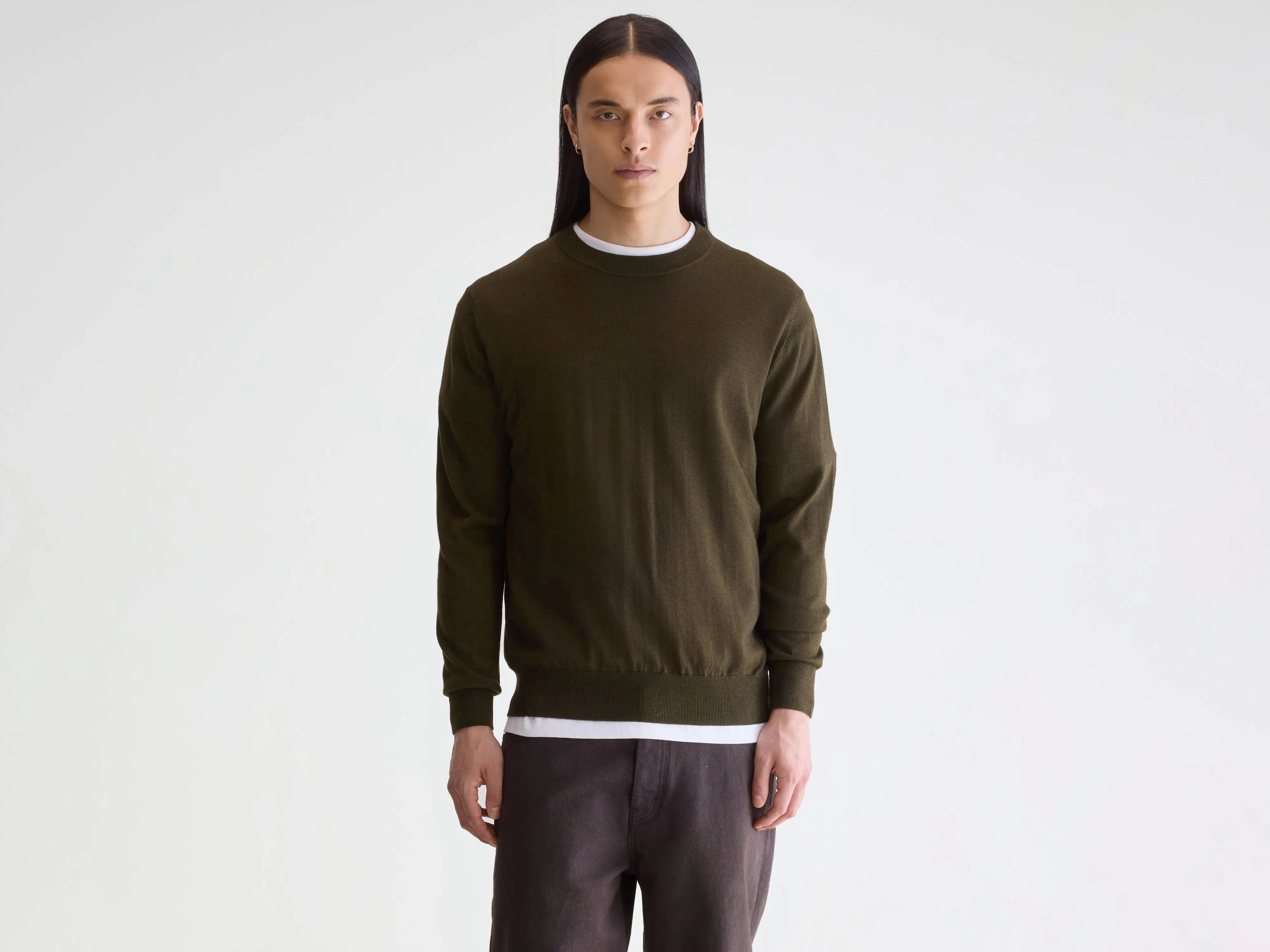 Dilliv crewneck sweater (252 / M / ARMY) Microfiber softness Odor Resistant Blend