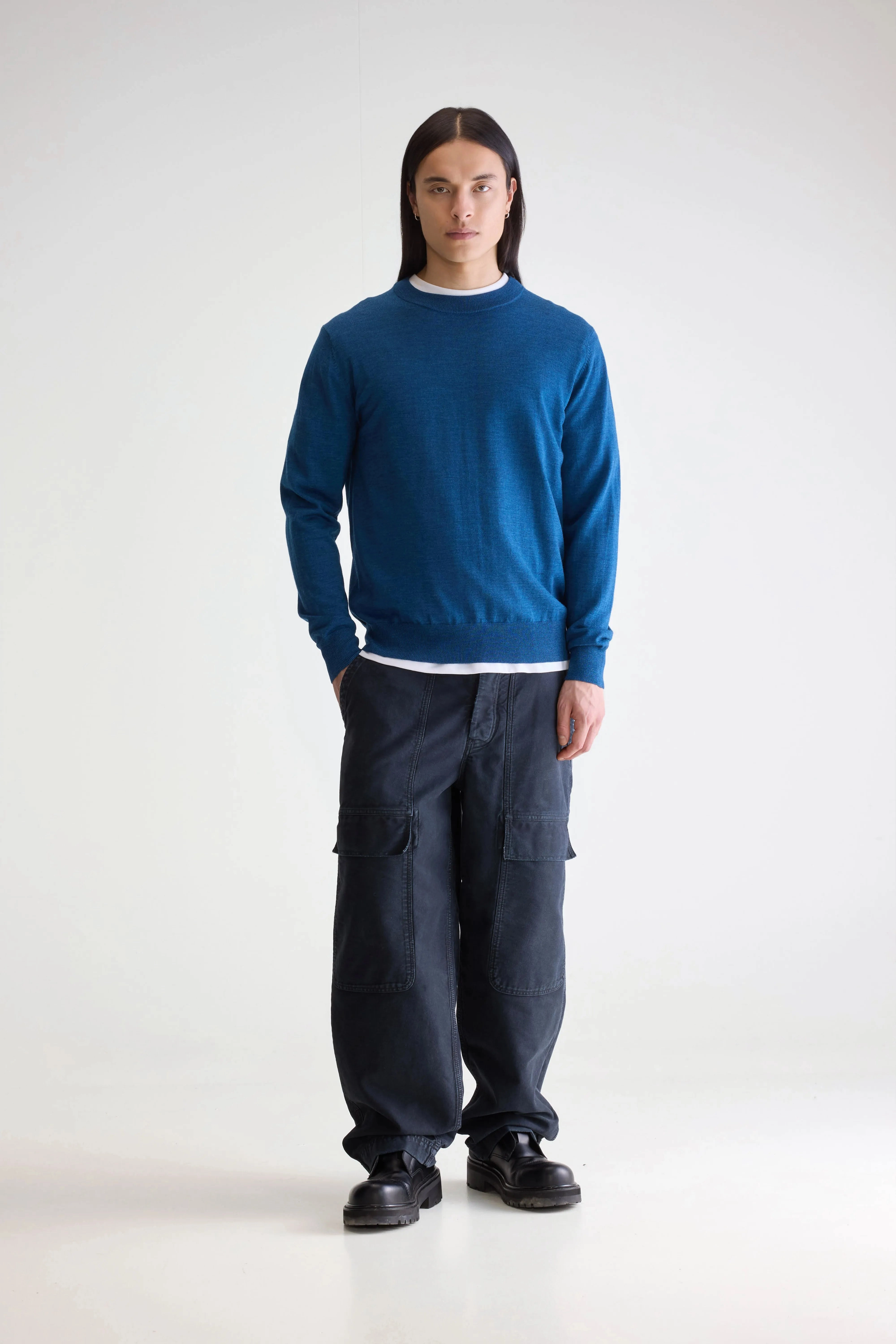 Unstructured Silhouette Fresh Trend Dilliv crewneck sweater (252 / M / MORAINE)