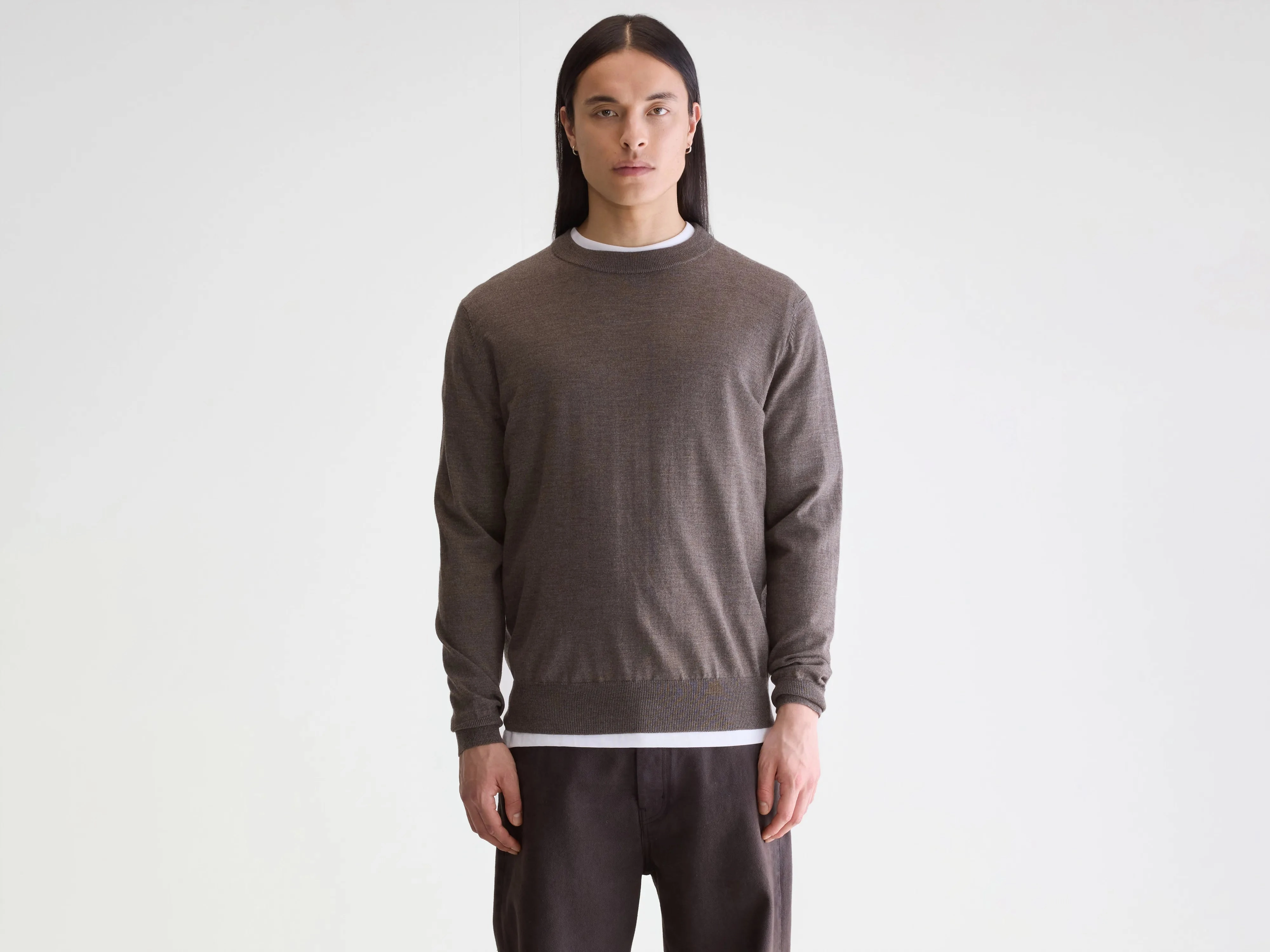 Layered Cuff Luxe Layer Dilliv crewneck sweater (252 / M / PEEL)