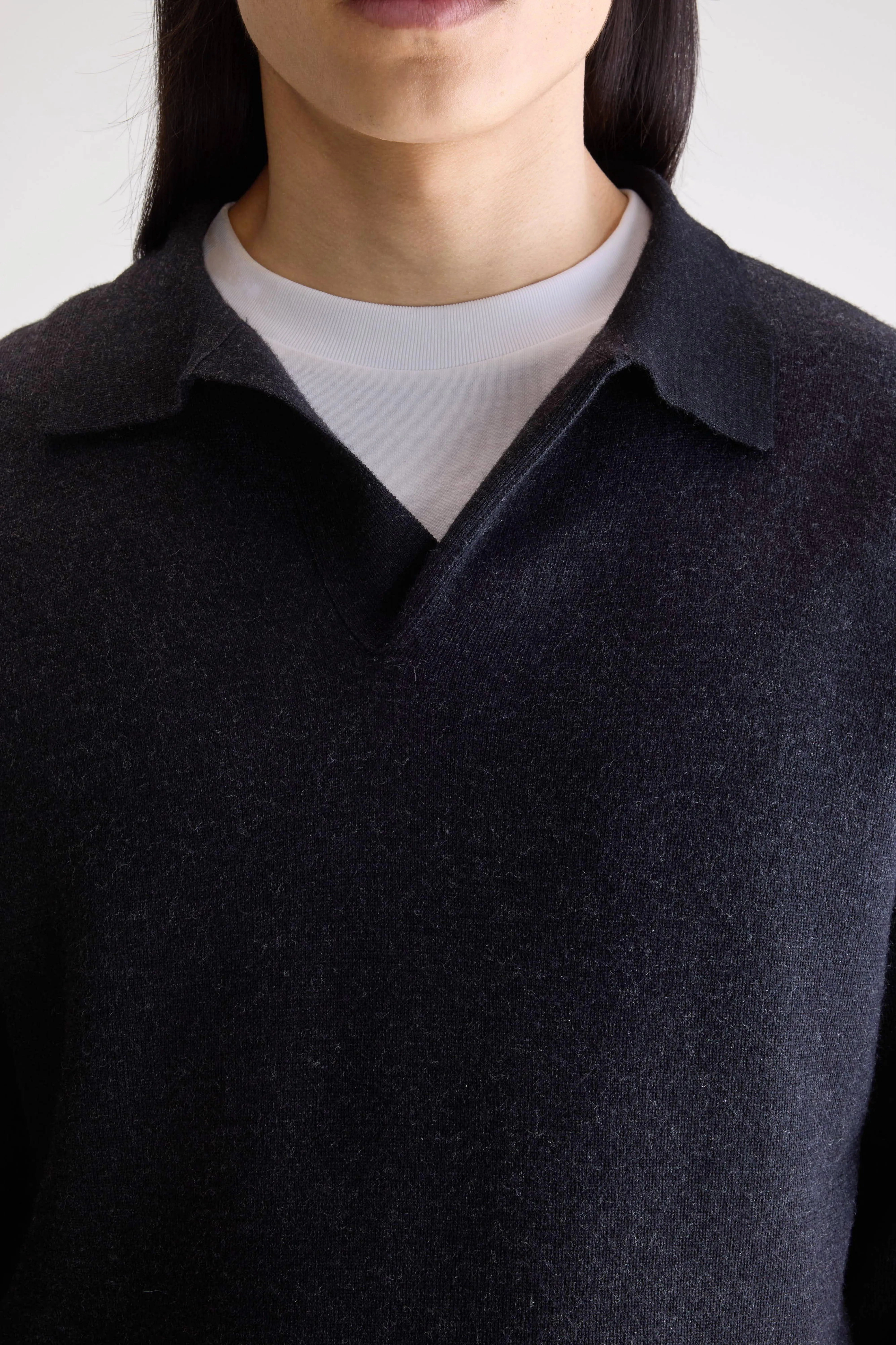 Diloux polo sweater (252 / M / CHARCOAL) Moisture Management