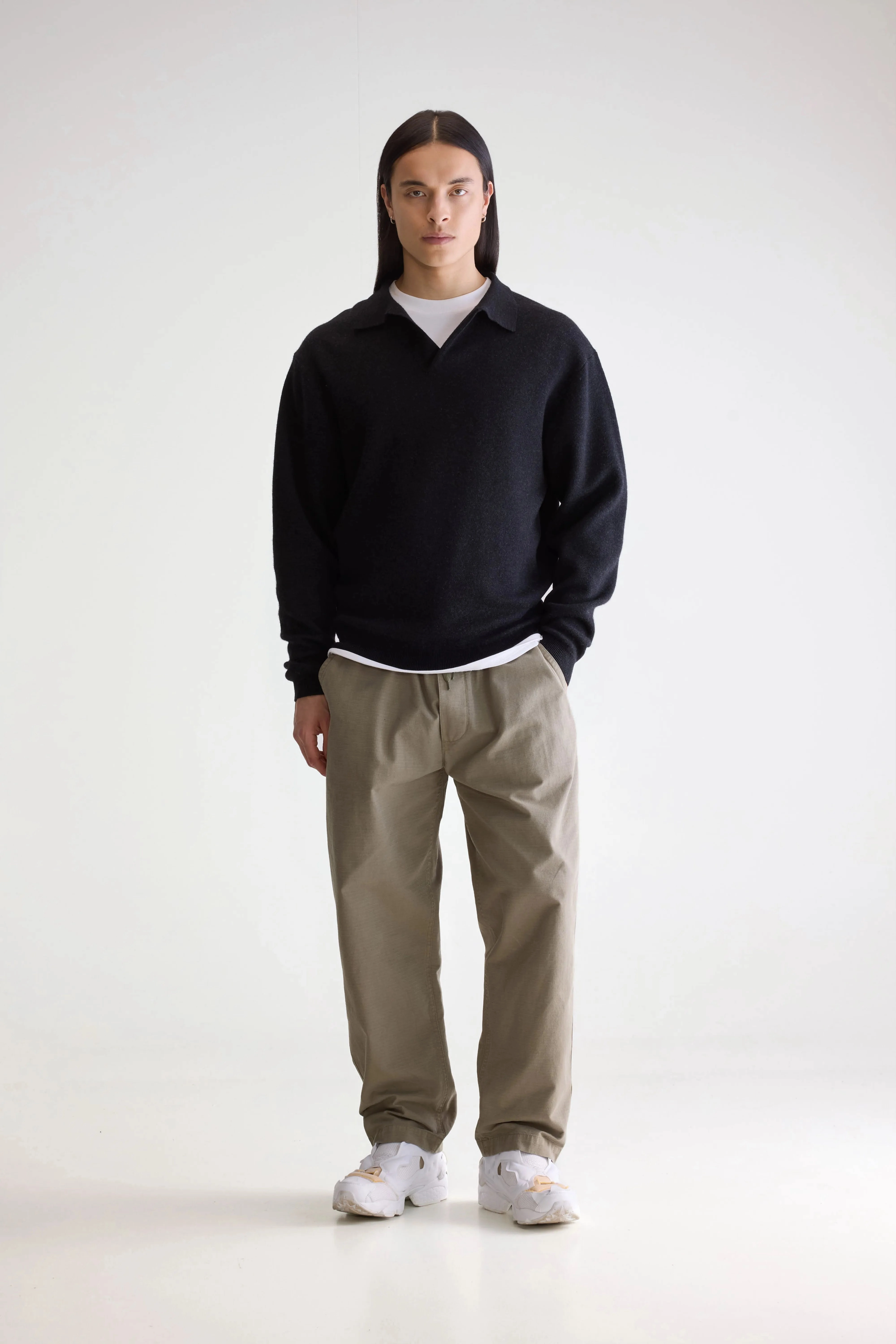 Relaxed Outfit Modern Comforted Diloux polo sweater (252 / M / CHARCOAL)