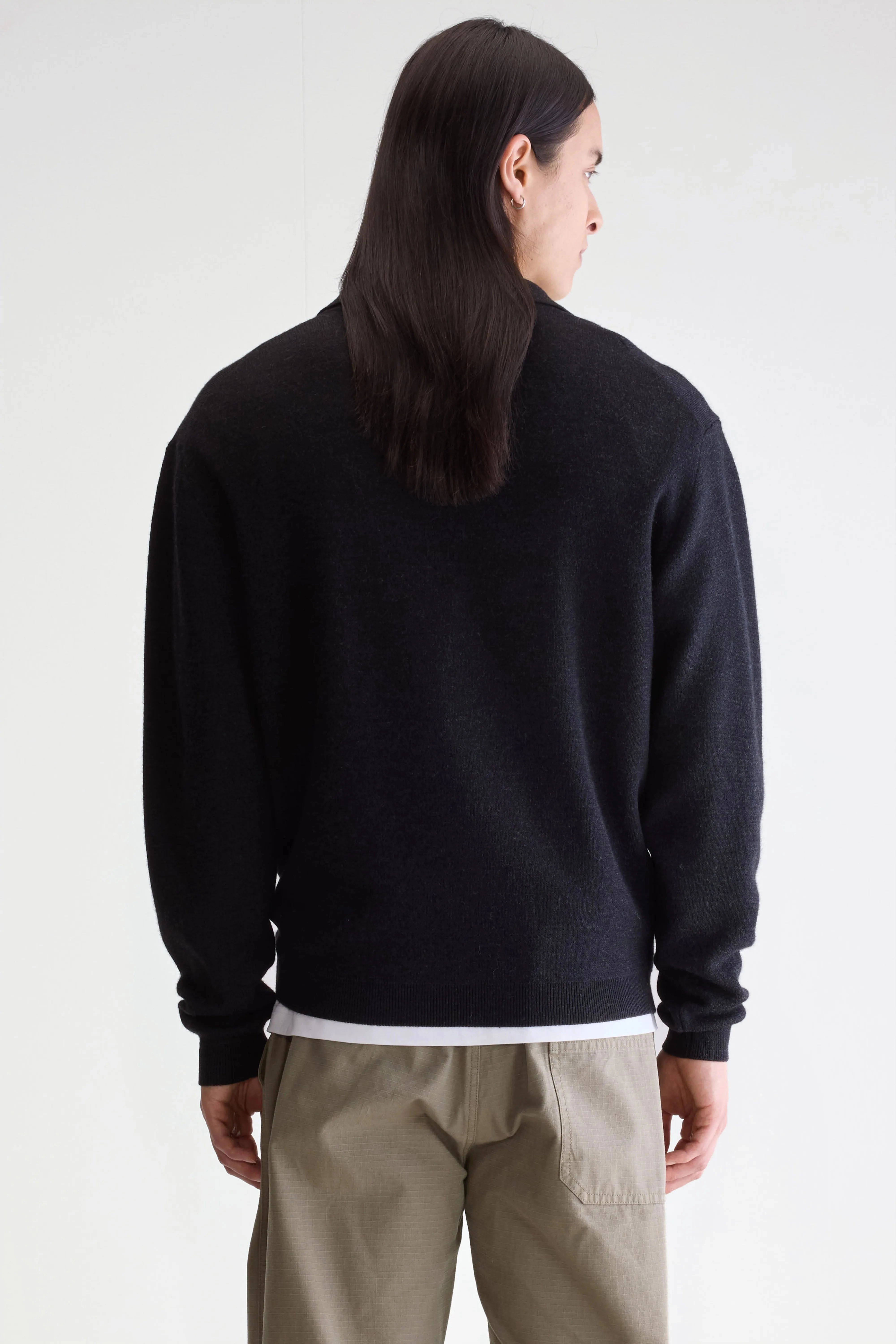 Sustainable Material Diloux polo sweater (252 / M / CHARCOAL)