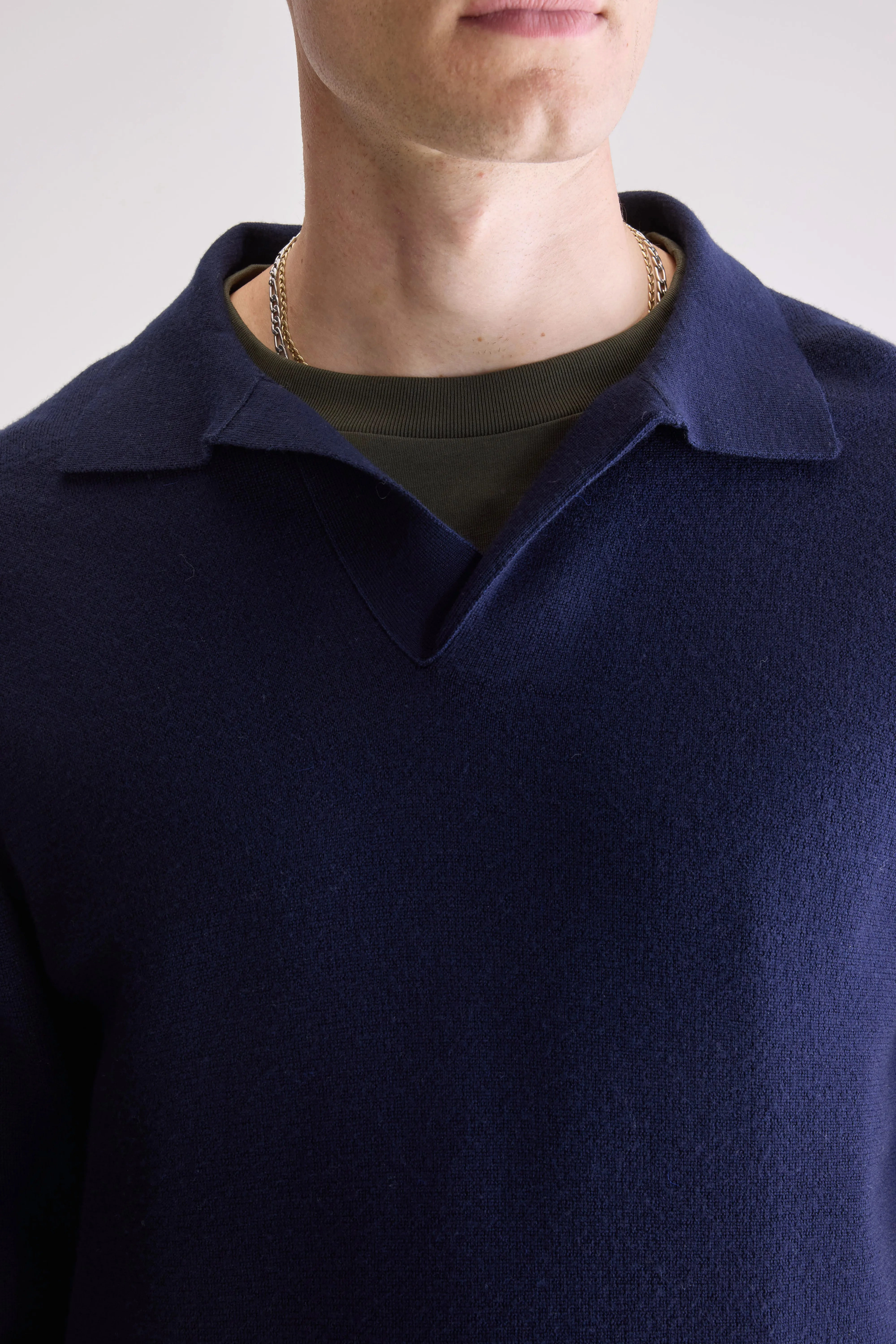 Diloux polo sweater (252 / M / NAVY) MachineWashable Fabric