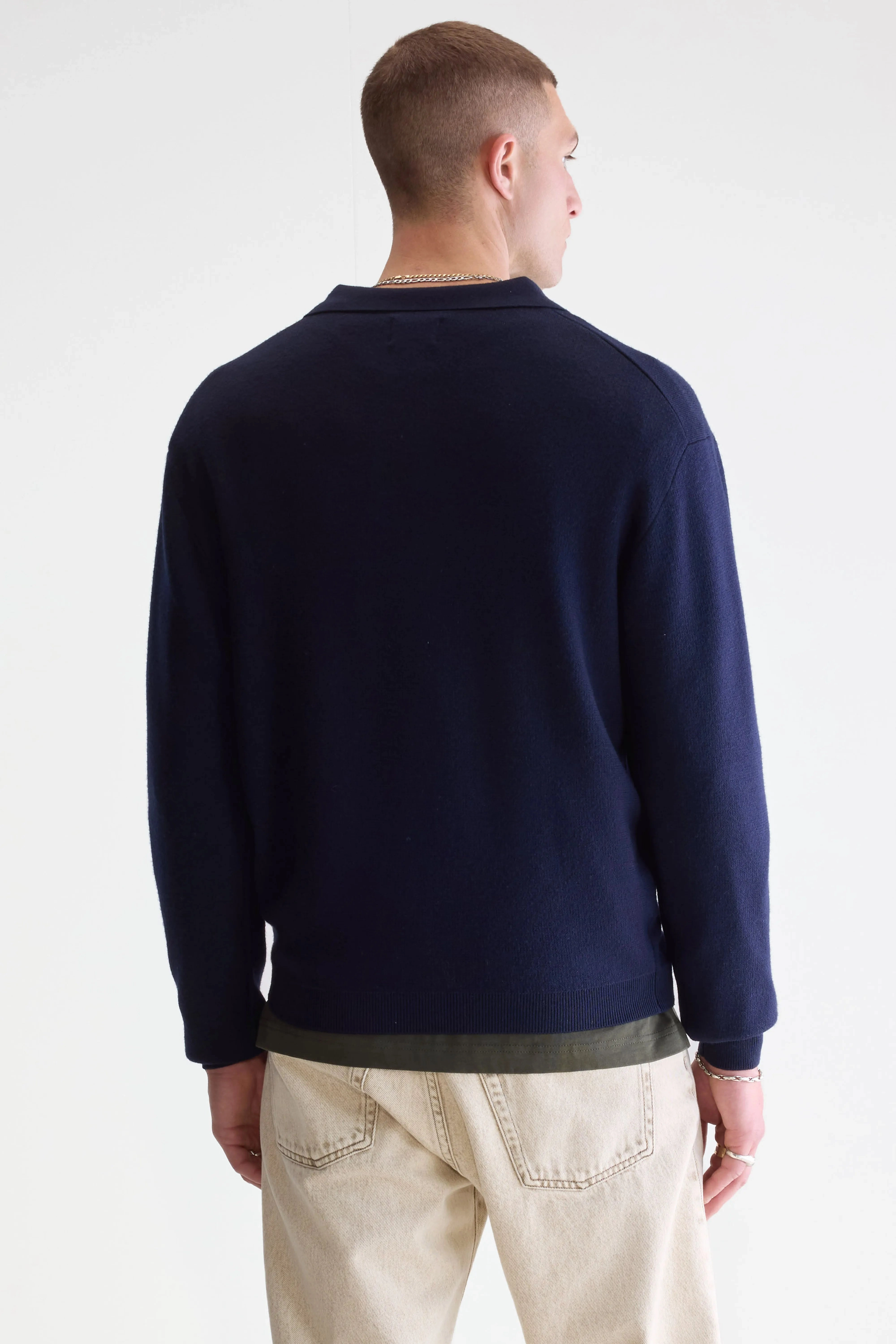 Diloux polo sweater (252 / M / NAVY) Eco Friendly Yarn