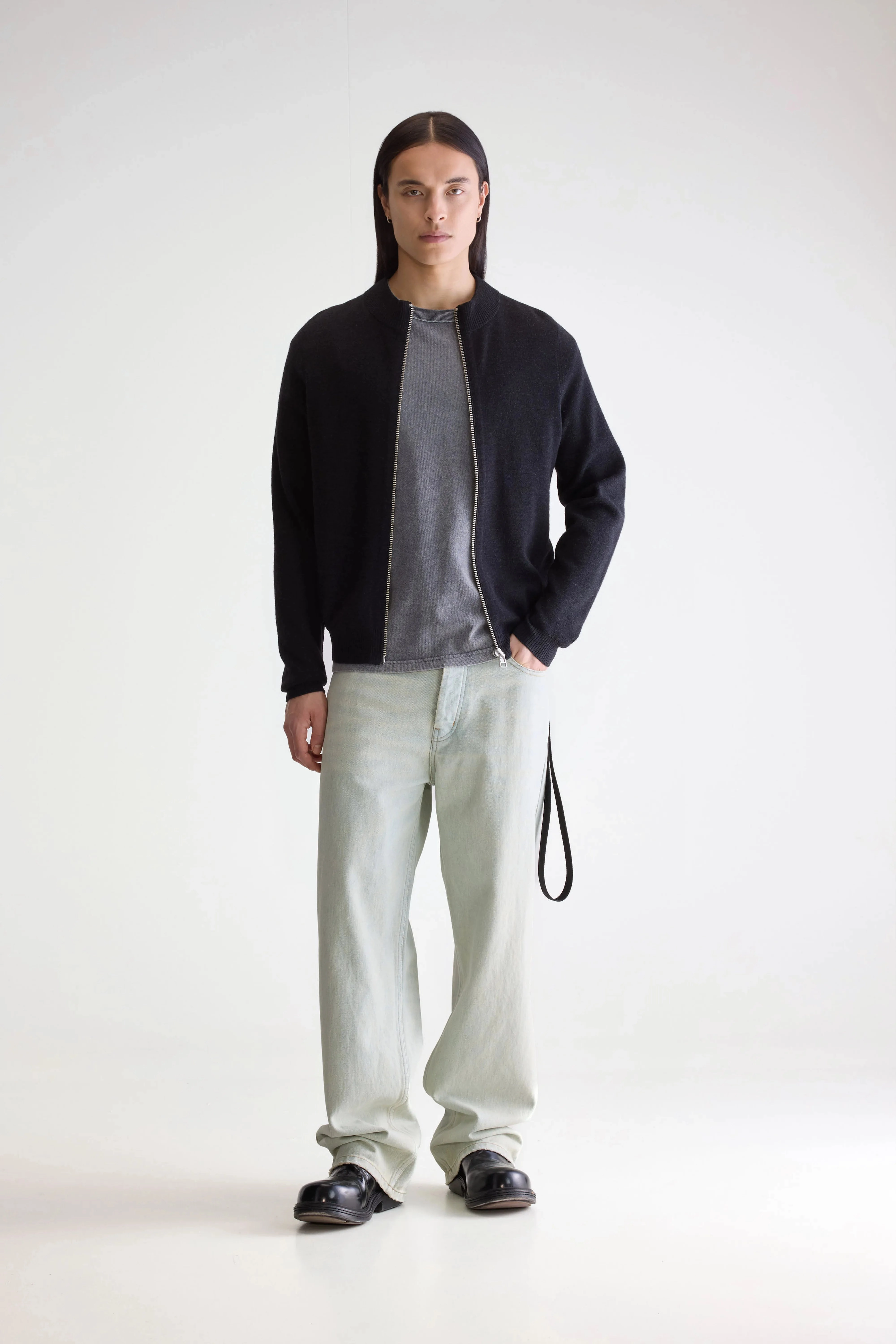 Layered Ventilation Design Dilso zip-up sweater (252 / M / CHARCOAL)