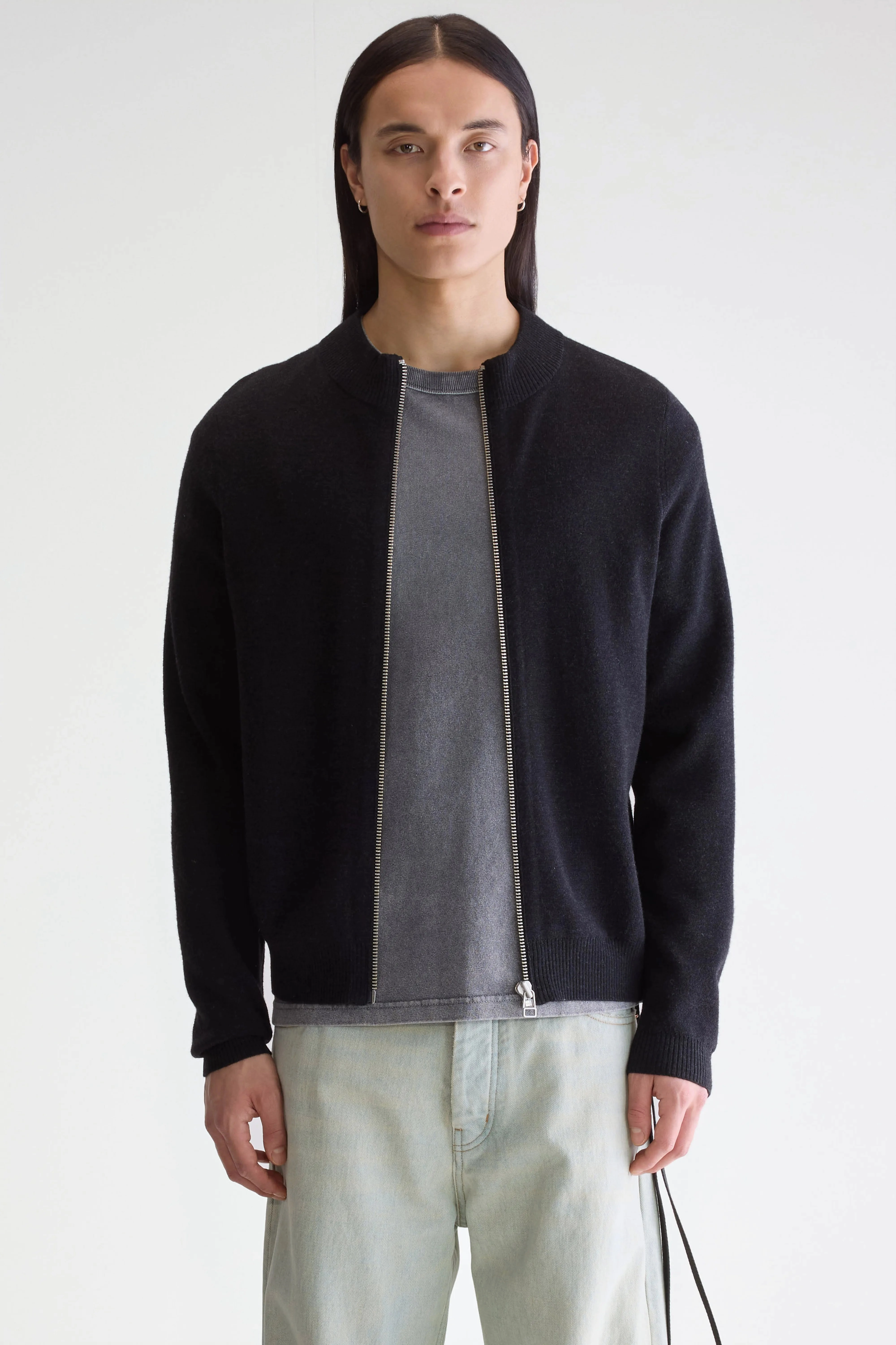 Reinforced Hem Dilso zip-up sweater (252 / M / CHARCOAL)