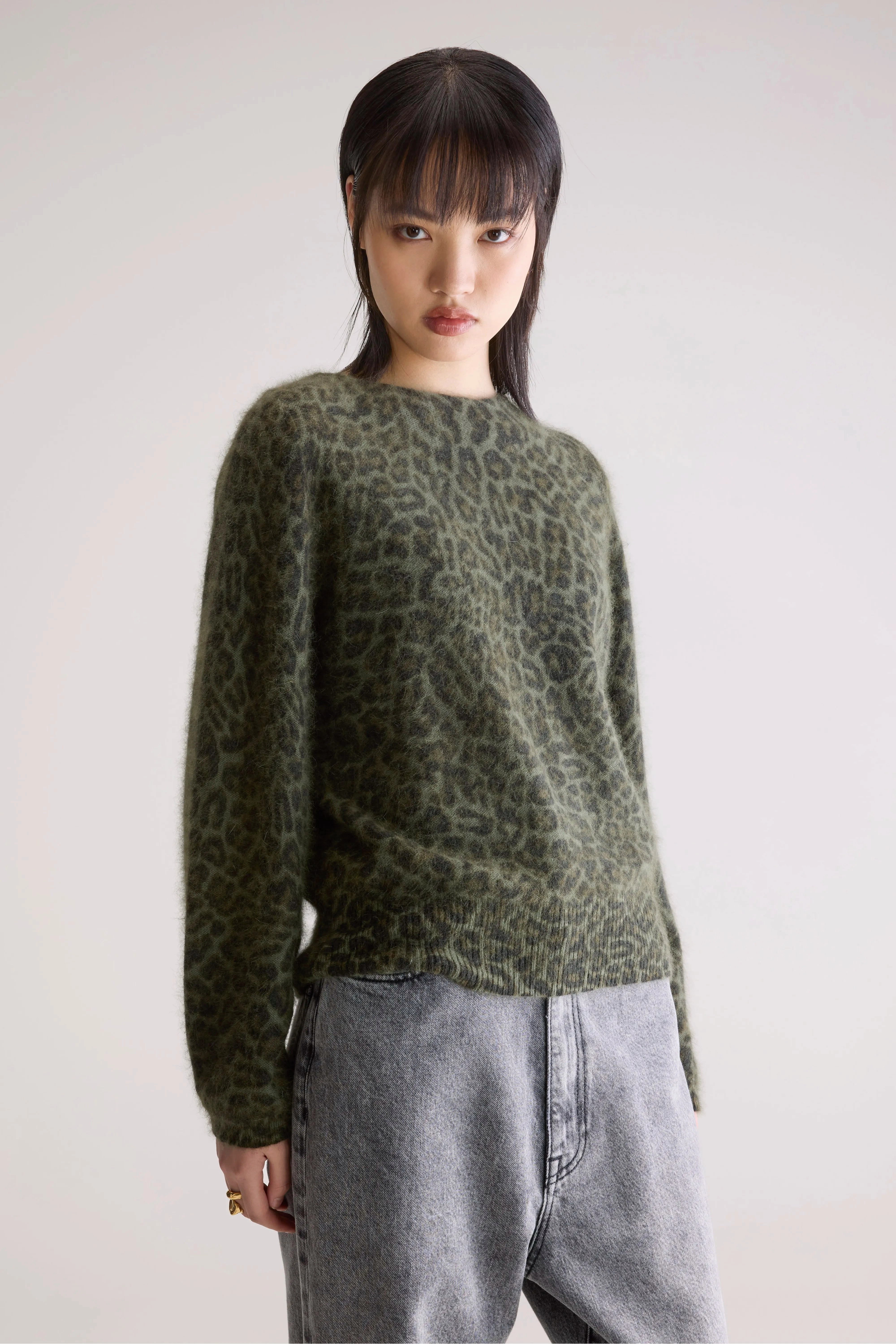 Dioal leopard print sweater (252 / W / COMBO C) Classic Pick