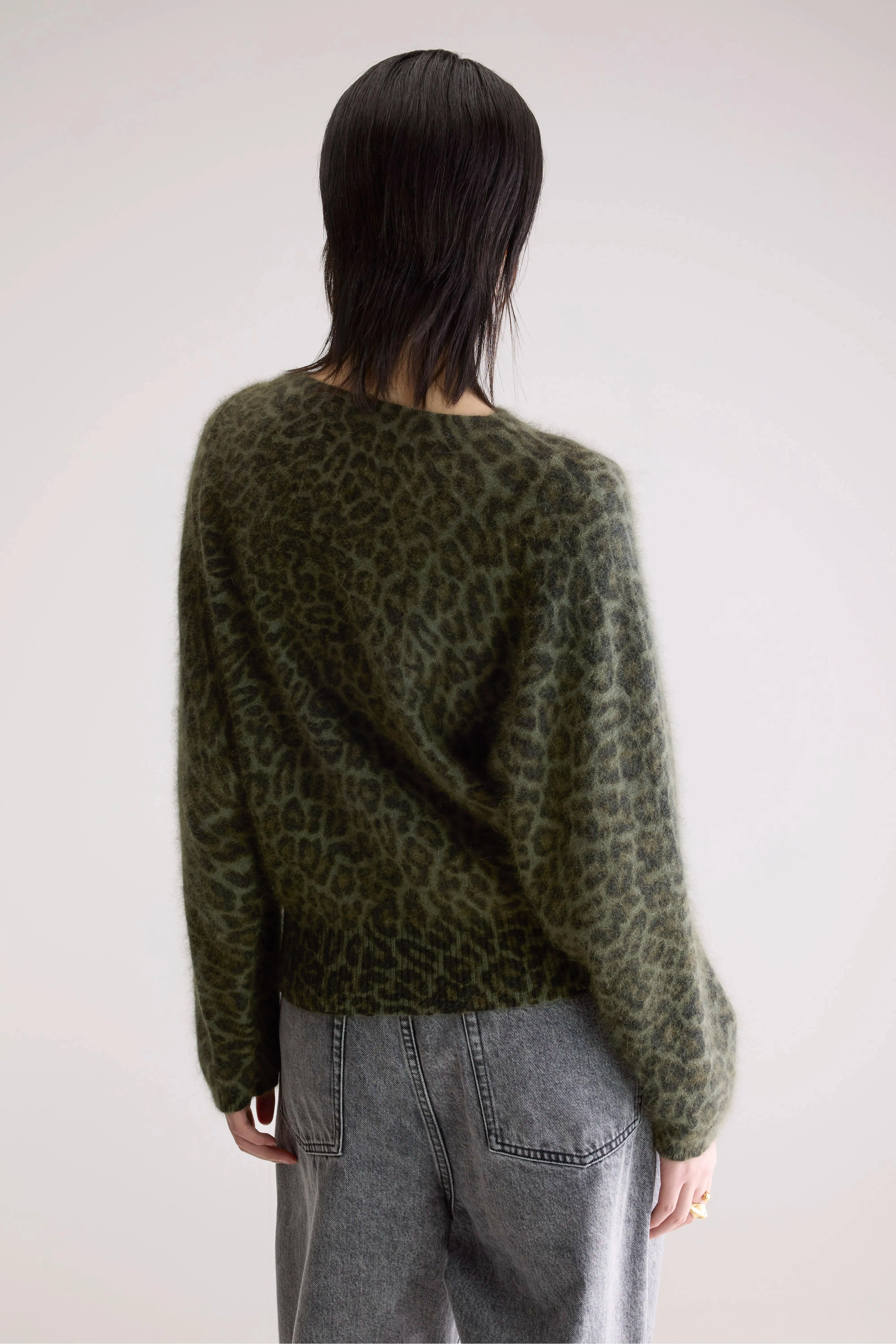 Dioal leopard print sweater (252 / W / COMBO C) Hypoallergenic Fiber Blend Skin Friendly Stitch