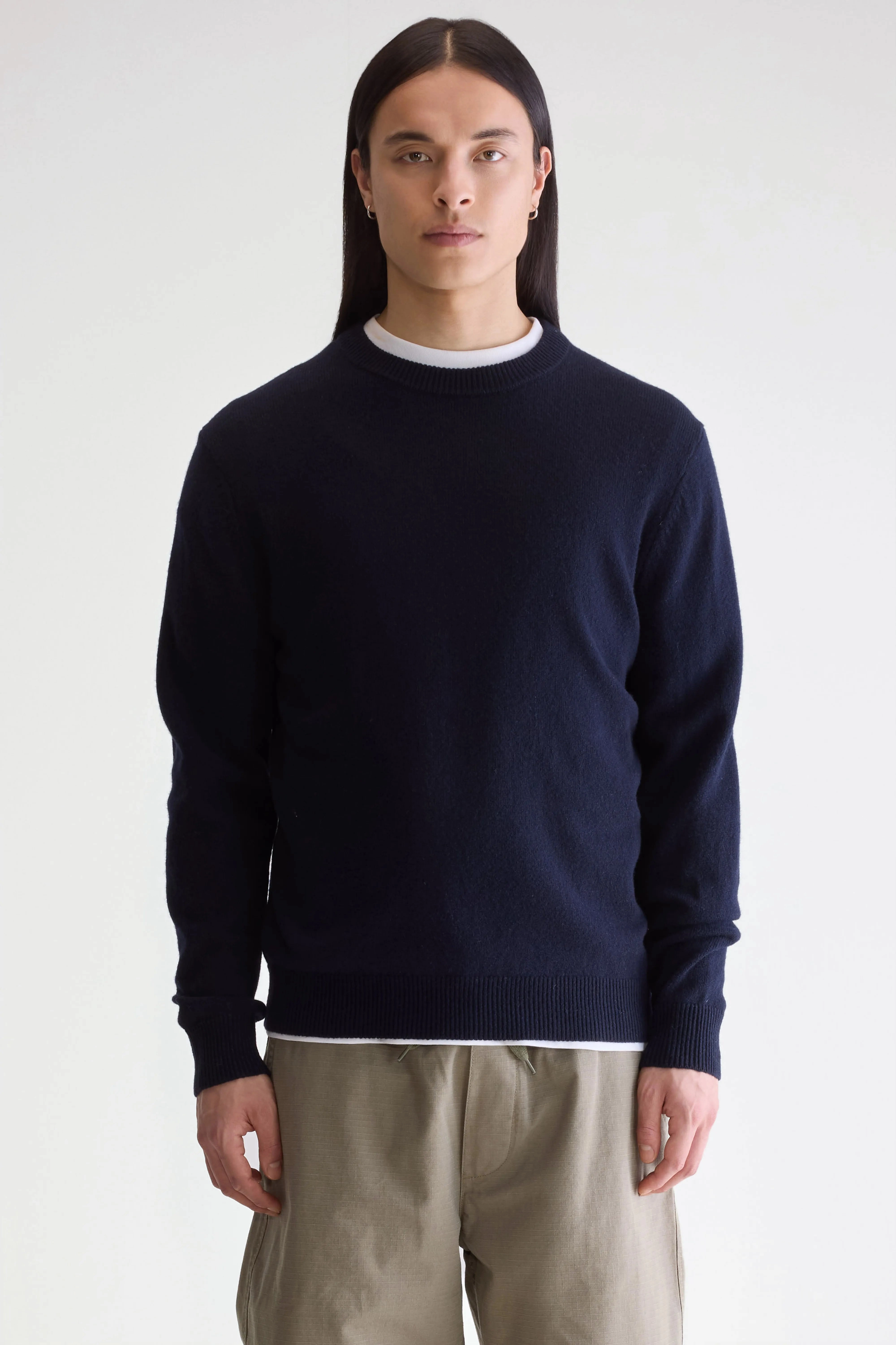 Donoon crewneck sweater (252 / M / NAVY) Home Layer Minimal Casual Style