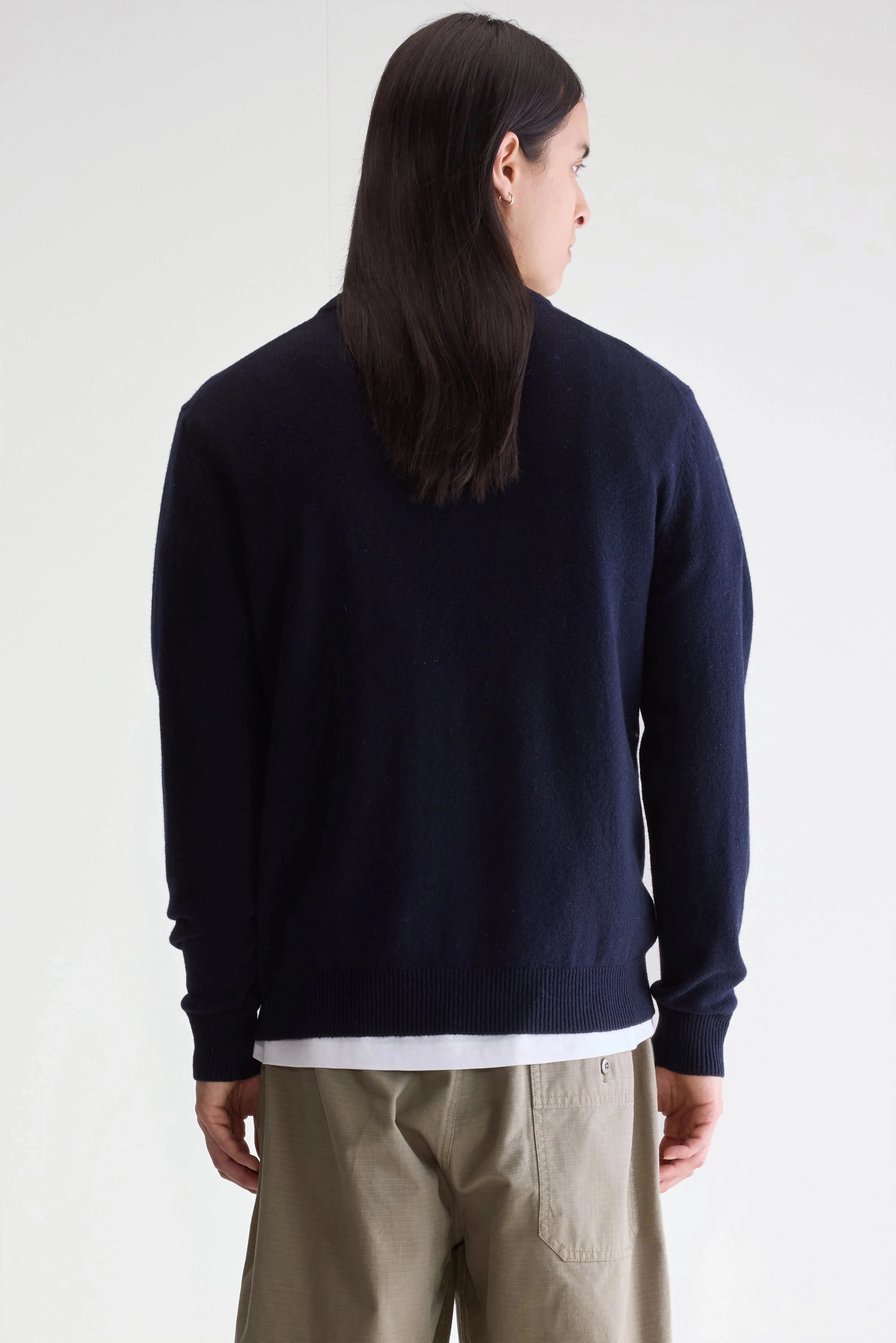 Functional Drape Donoon crewneck sweater (252 / M / NAVY)