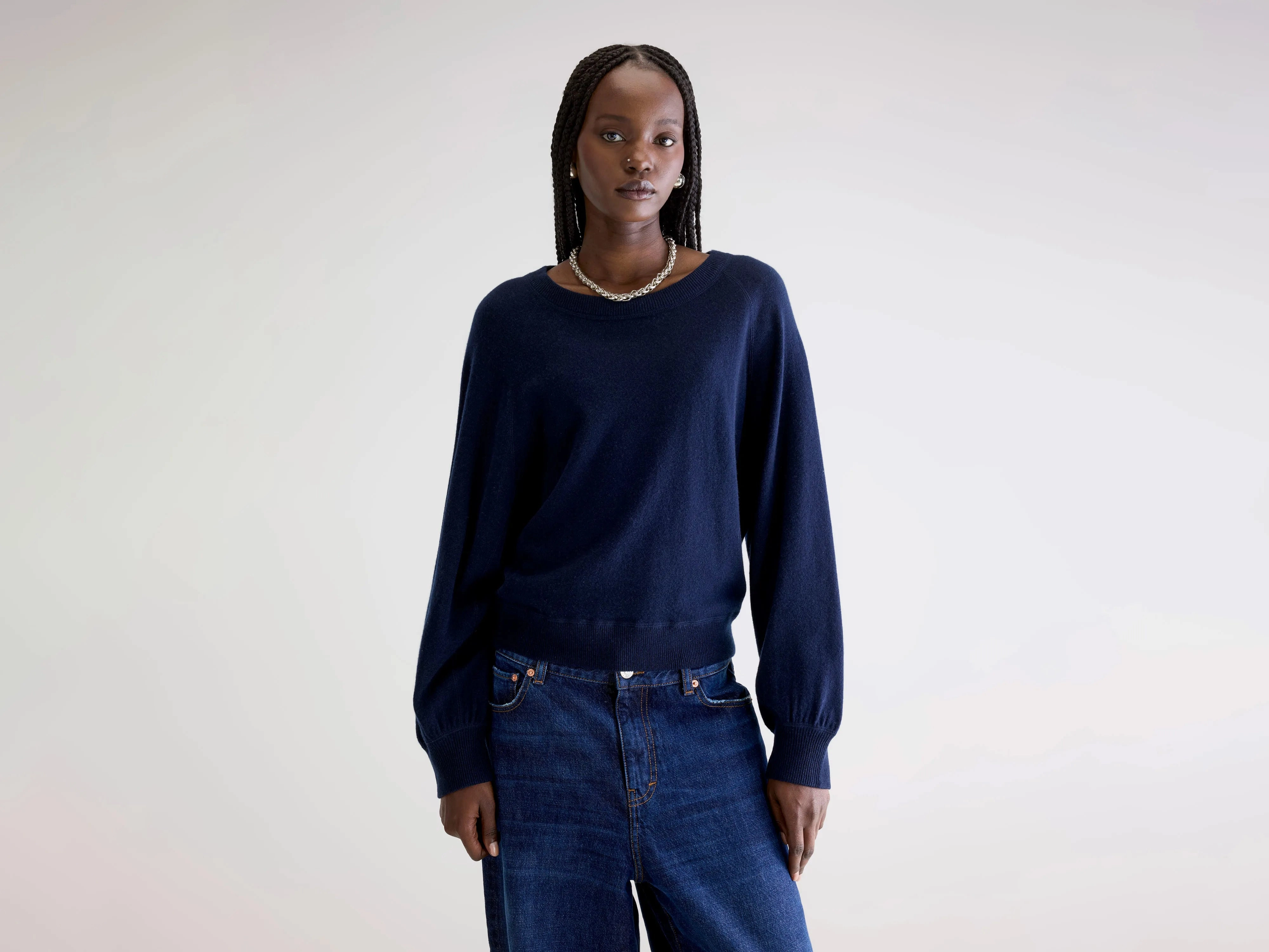 Spanne crewneck sweater (252 / W / PARKER) ZeroWaste Knitting Technique