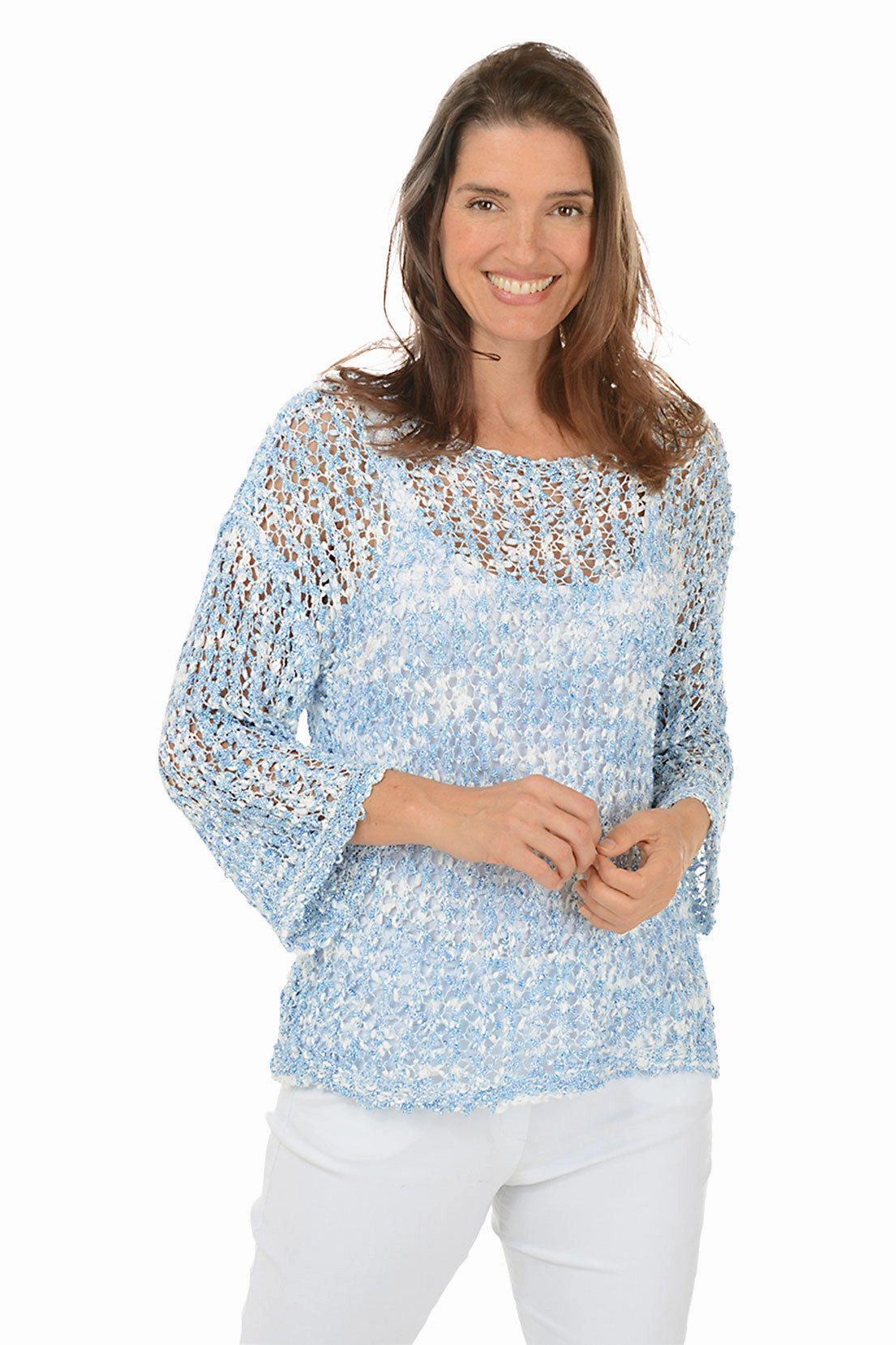 Soft Piece Marled Open Weave Sweater