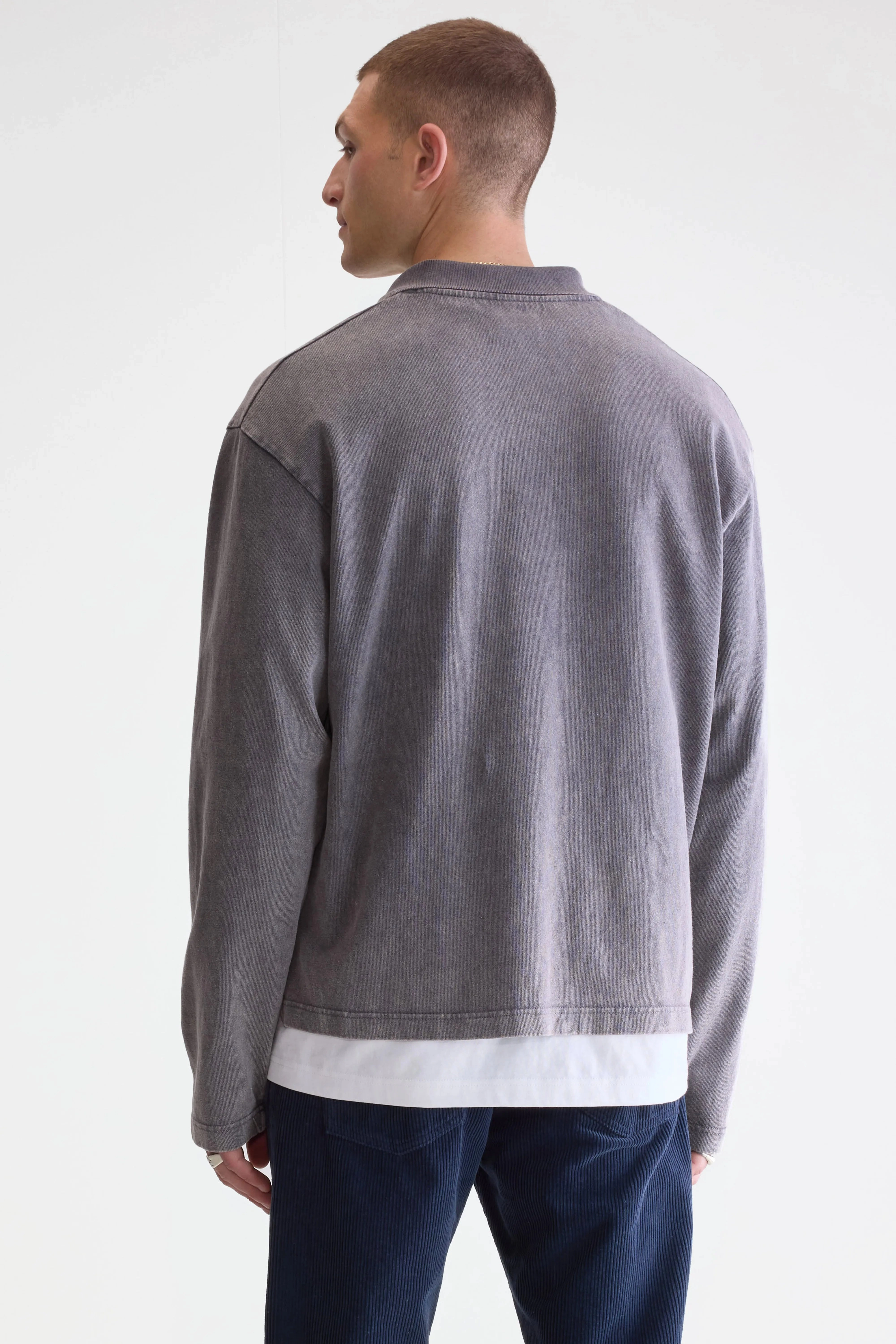 Vlugies long-sleeve polo (252 / M / BLACK BEAUTY) Comfortable Design Bamboo Fiber Blend