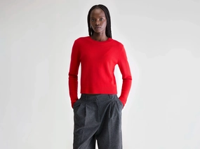 Spag slim cashmere sweater (252 / W / AMORE) Early Chill Ventilation Panel