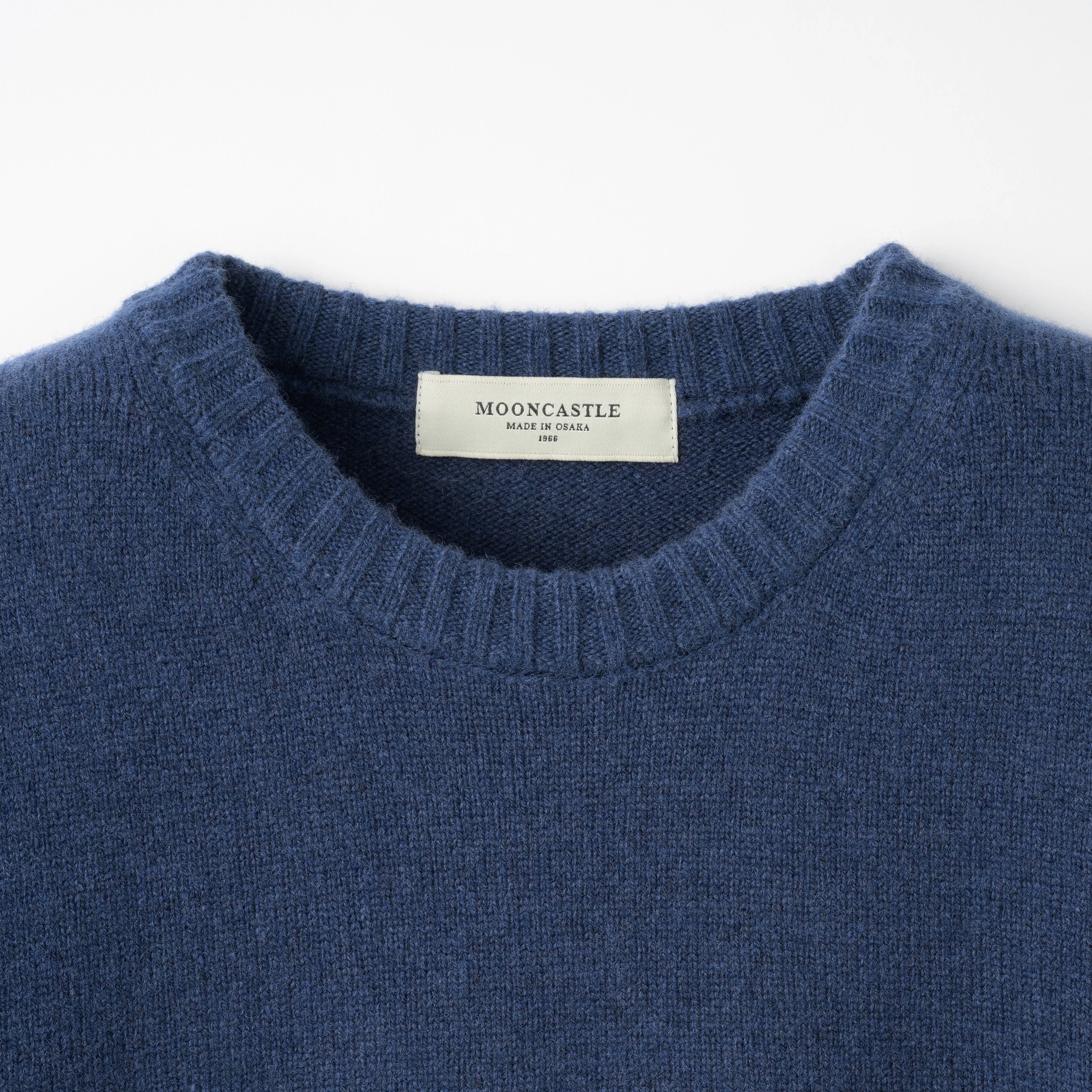 Warm Touch Mooncastle Wool Cashmere Silk Crew Neck Sweater: Navy