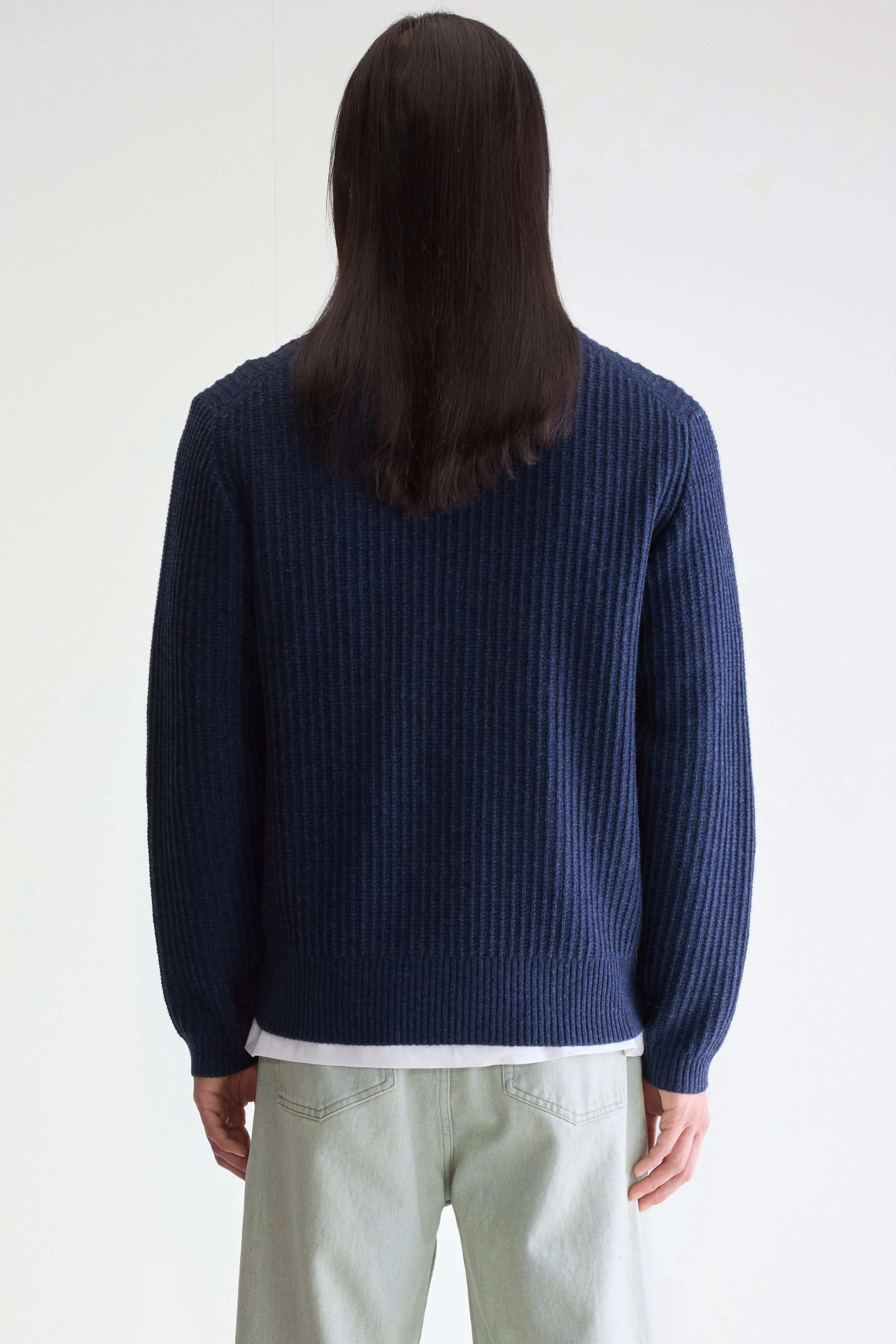Warm Vibe Oversized Collar Style Geivyn crewneck sweater (252 / M / INK)