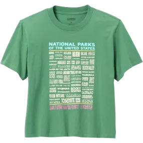 Women's National Parks Lineup Boxy Tee Easy Layer Minimalist Stitching