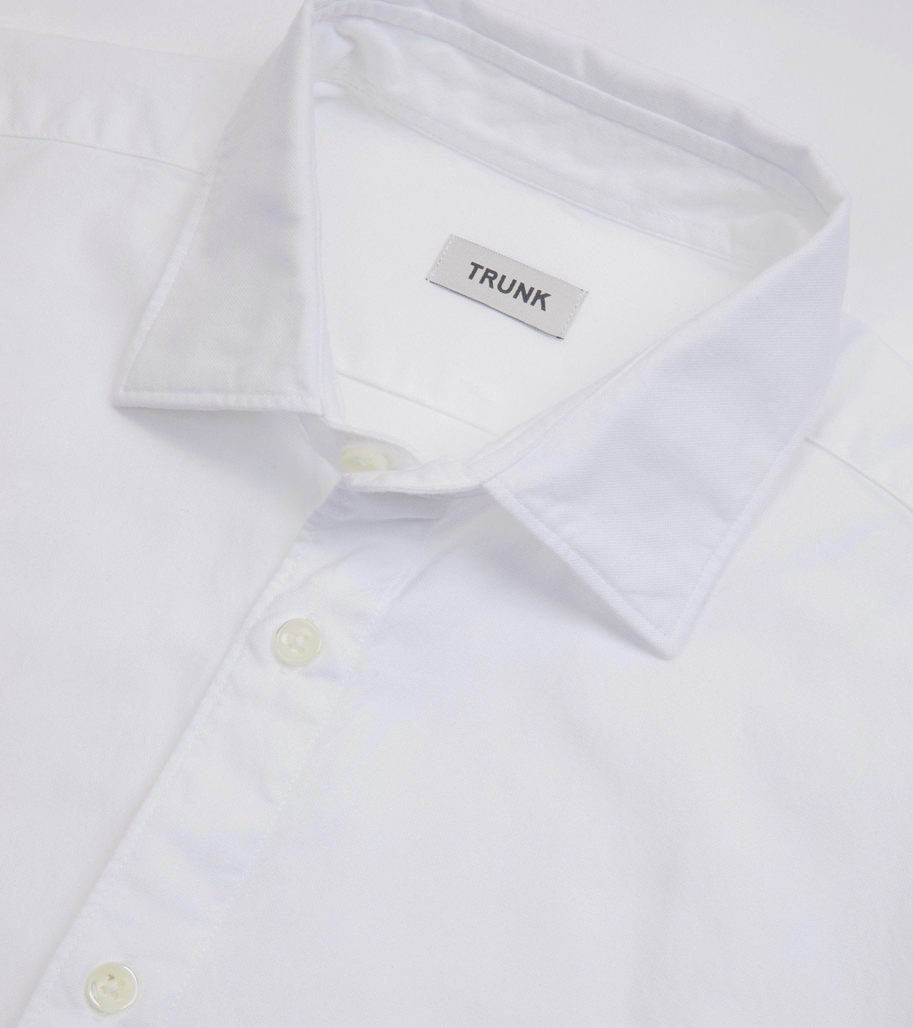 Wrinkle-Free Flexible Placket Structure Trunk Austin Cotton Oxford Shirt: White