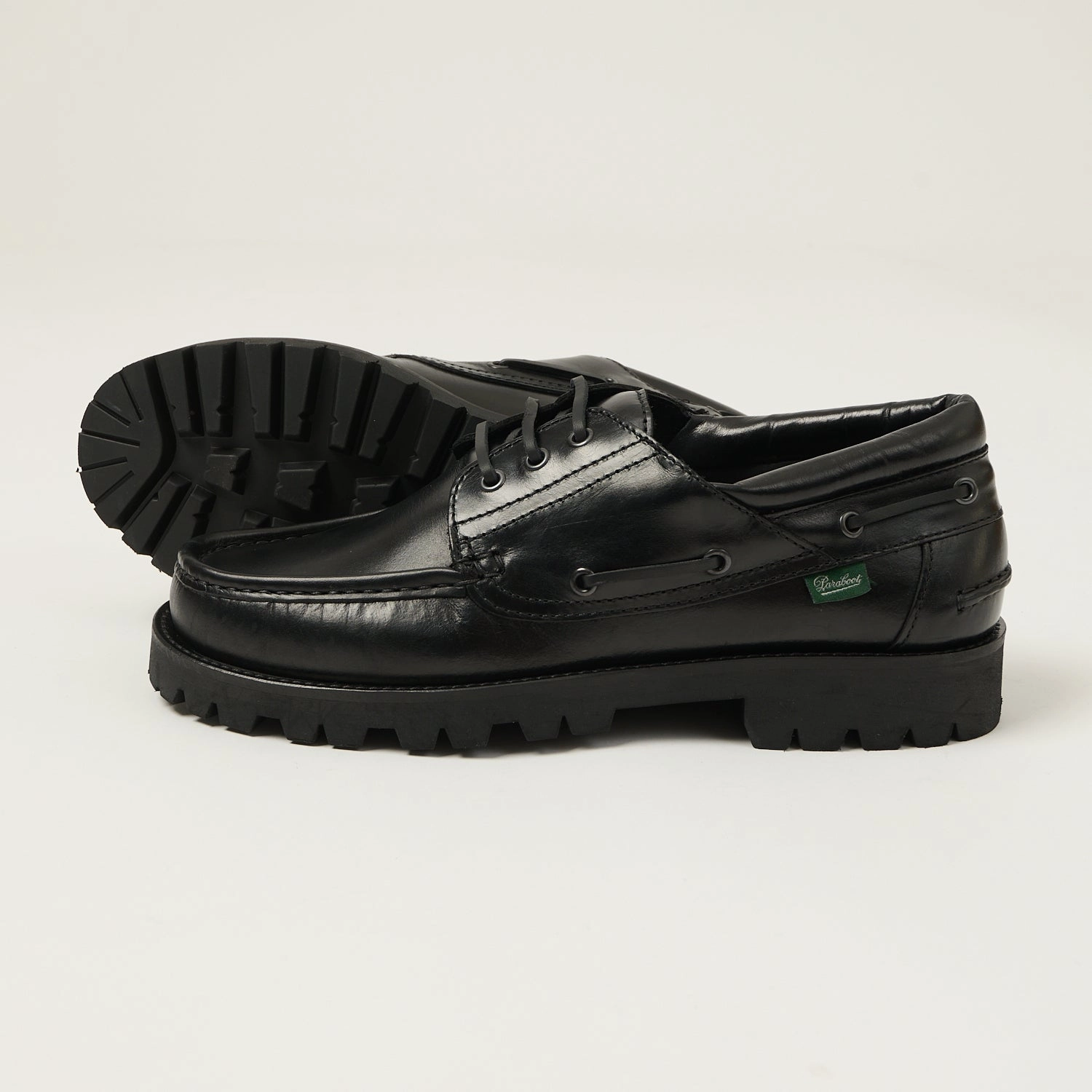 Paraboot Briac Jannu Shoe - Black Lisse Noir Boat ride