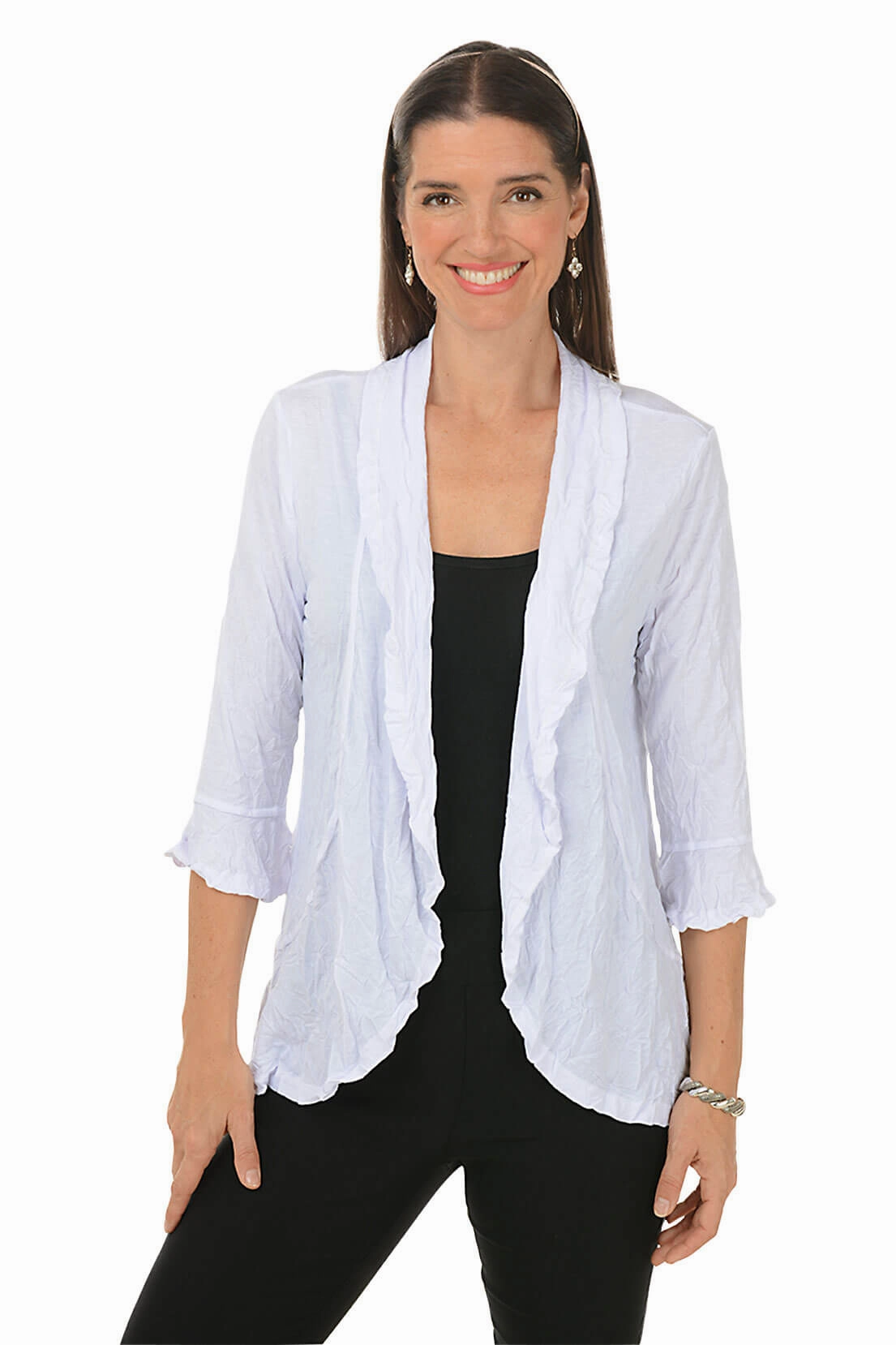 Soft Palette Crinkle Bell Sleeve Cardigan