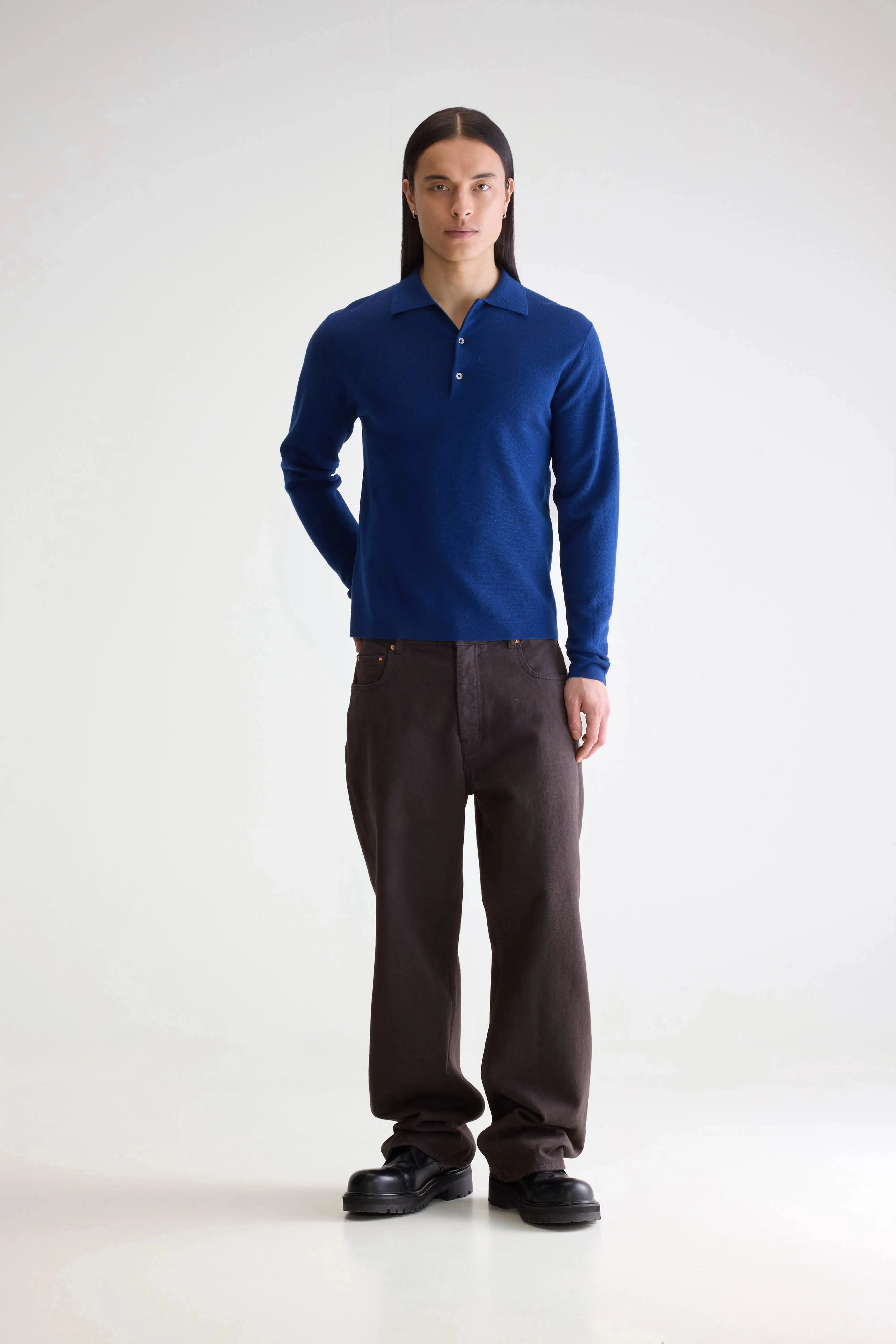 Dynay slim polo sweater (252 / M / WORKER) Chunky Cable Pattern