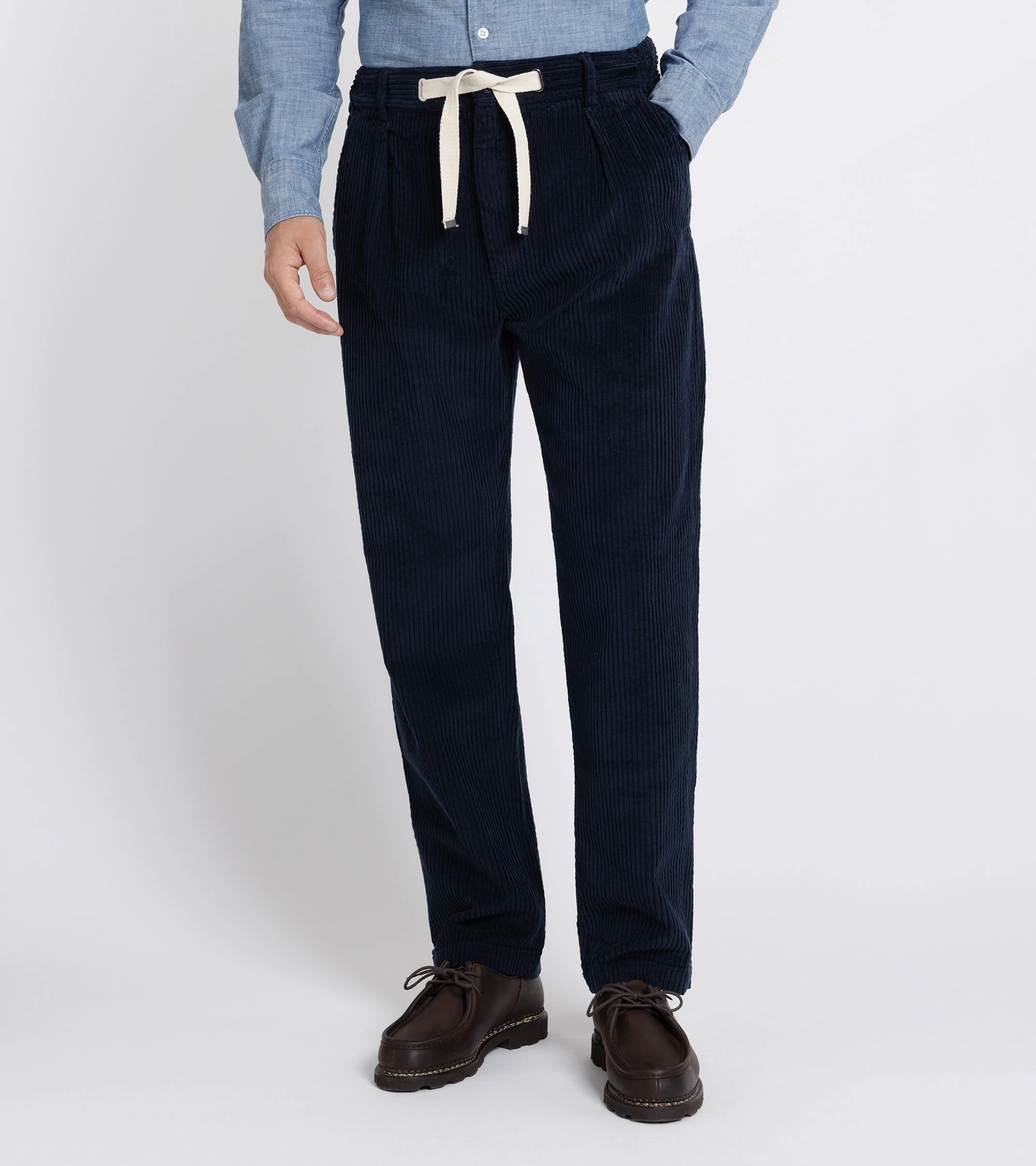 Outdoor activities Distressed finish East Harbour Surplus Oxnard Wide Cotton Cord Easy Trousers: Navy