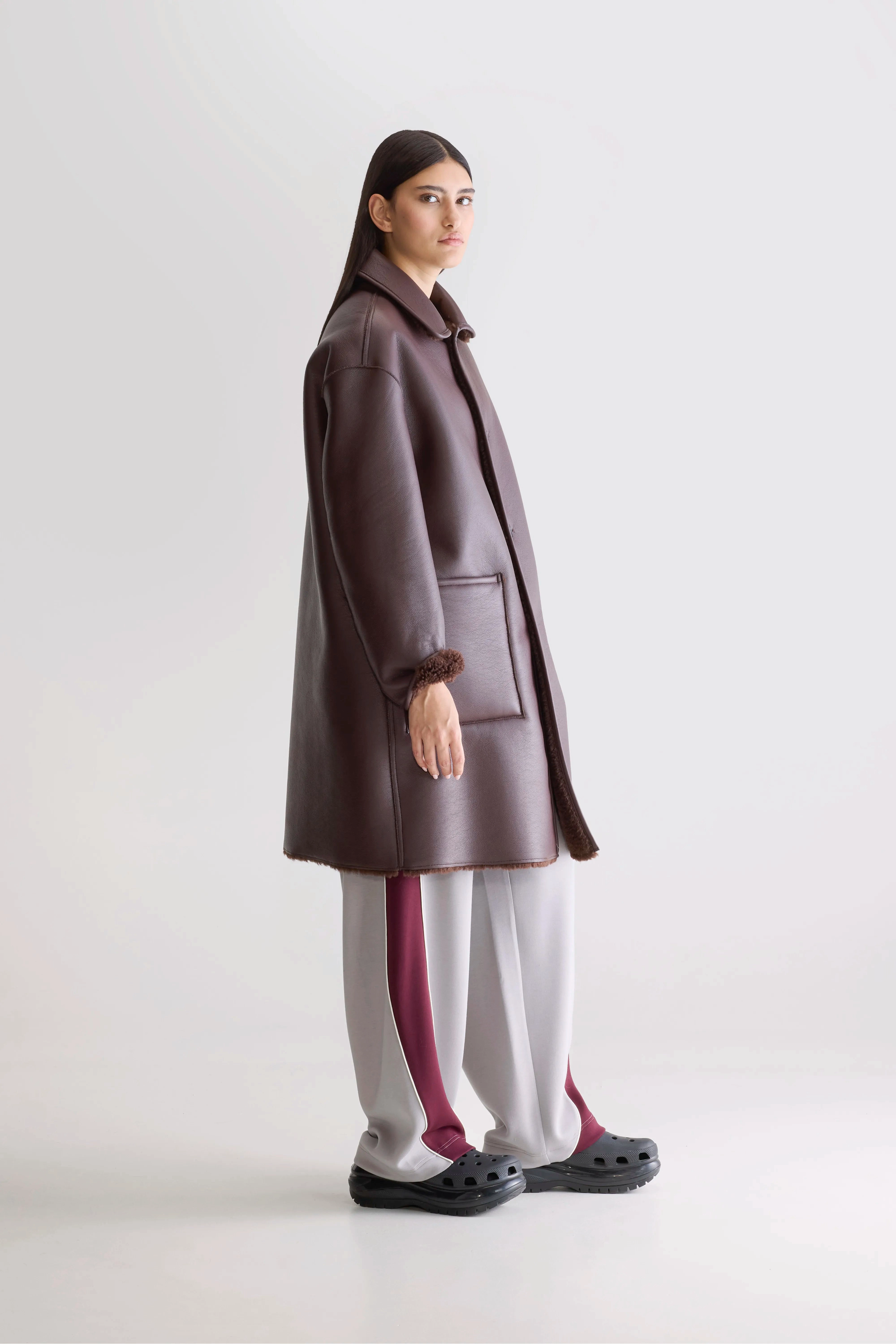 Weekday Street Look Easton long coat (252 / W / DARK ROAST)