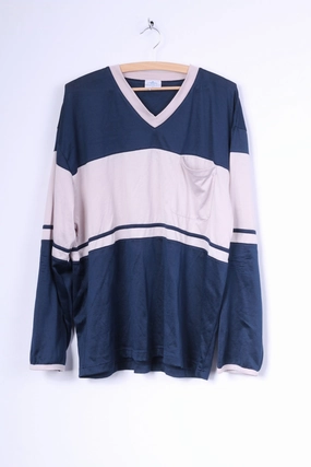 ReinforcedHems RONLEY Mens XL Shirt Long Sleeve V Neck Nylon Sport Vintage