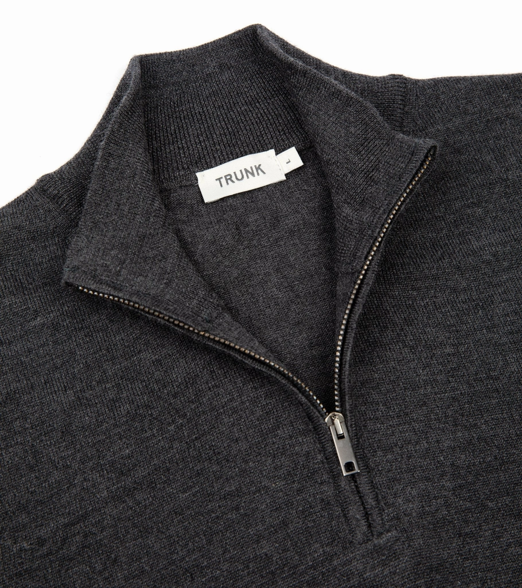 Trunk Trebeck Merino Half Zip Sweater: Charcoal Unisex Fit