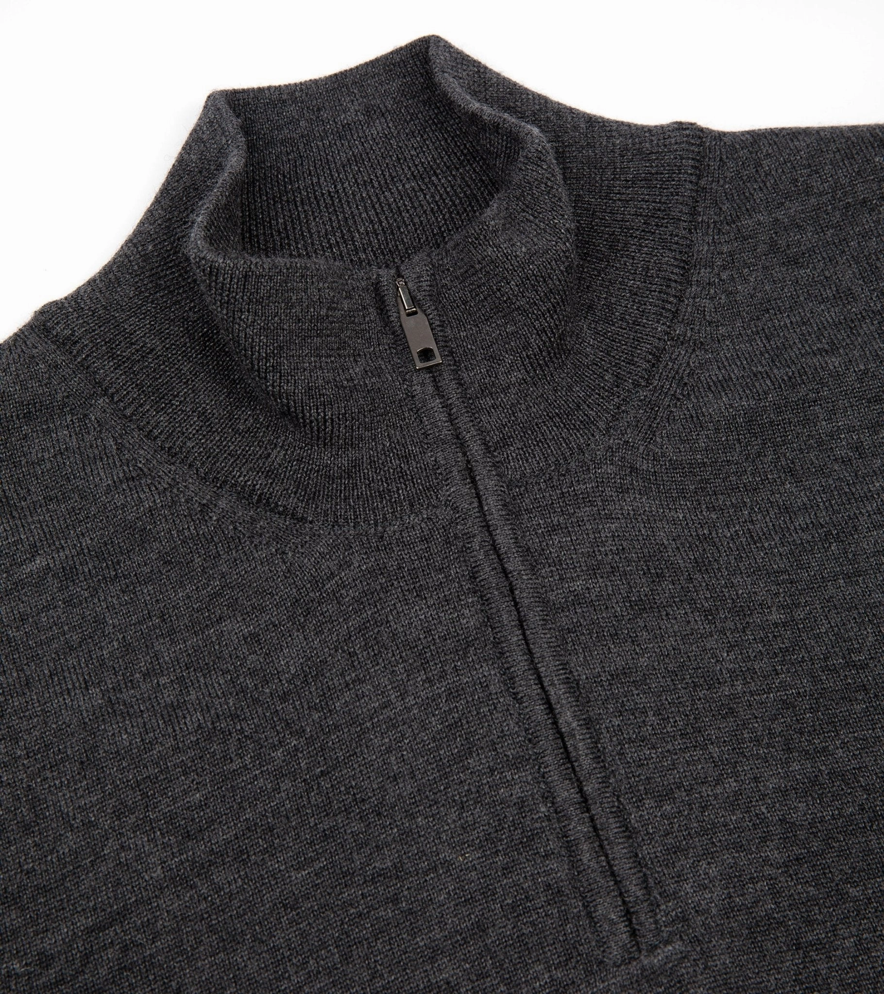 Trunk Trebeck Merino Half Zip Sweater: Charcoal Cozy Design Gradient Colorfast Dye