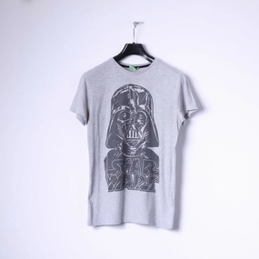 Cedar Wood State Mens M (S) T-Shirt Grey Cotton Star Wars Graphic Top Trendy