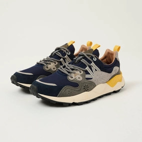 Flower Mountain Yamano 3 Man Suede/Nylon Sneaker - Navy/Blue/Grey Tide Path